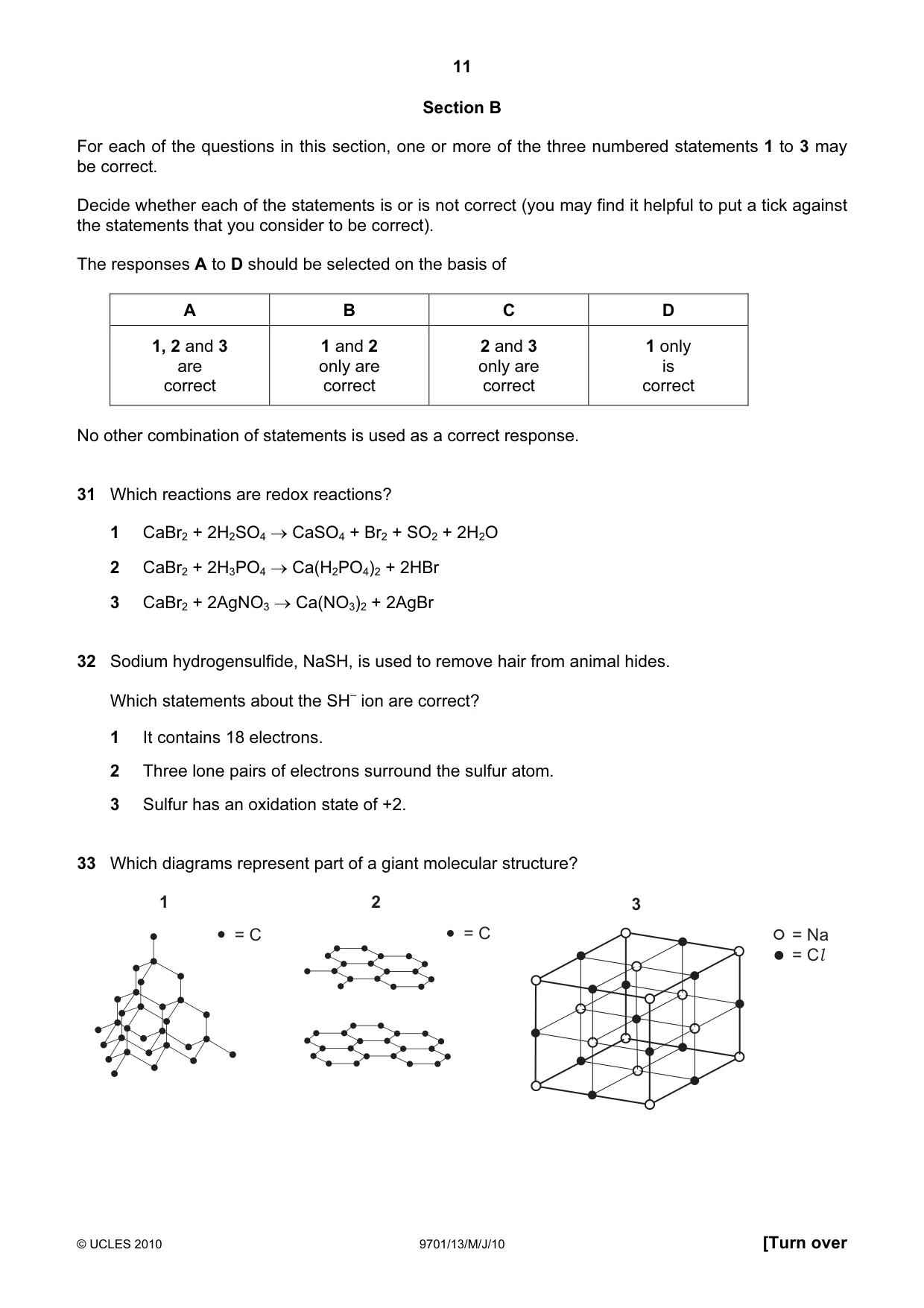 Cambridge A Level Chemistry 9701 2010 May/June Paper 1 · Variant 3 question paper, page 11 of 16