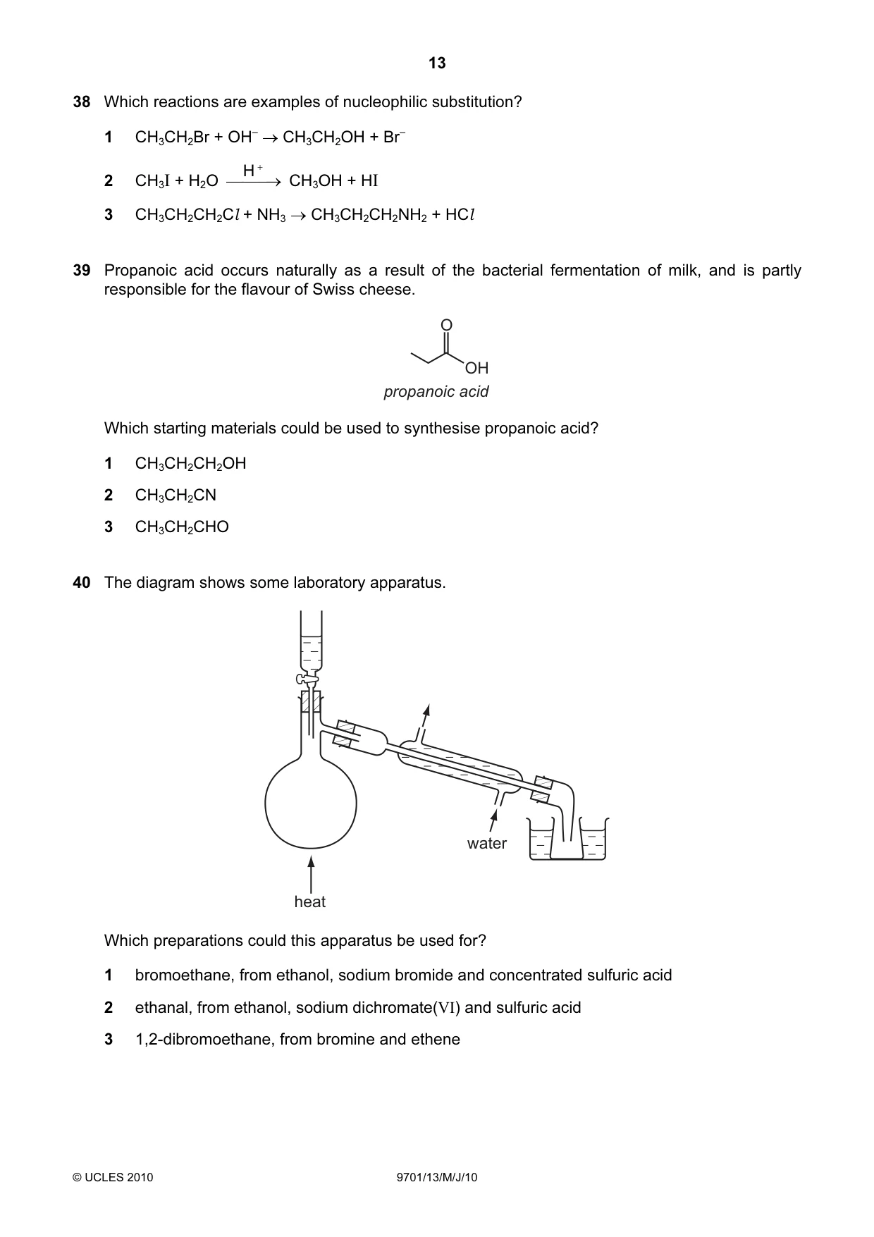 Cambridge A Level Chemistry 9701 2010 May/June Paper 1 · Variant 3 question paper, page 13 of 16