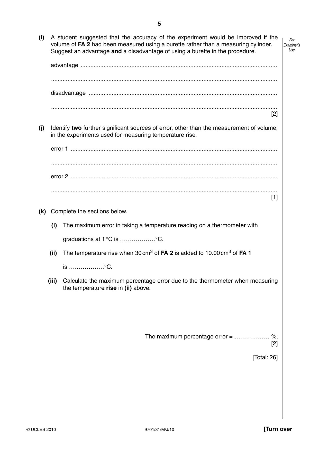 Cambridge A Level Chemistry 9701 2010 May/June Paper 3 · Variant 1 question paper, page 5 of 12