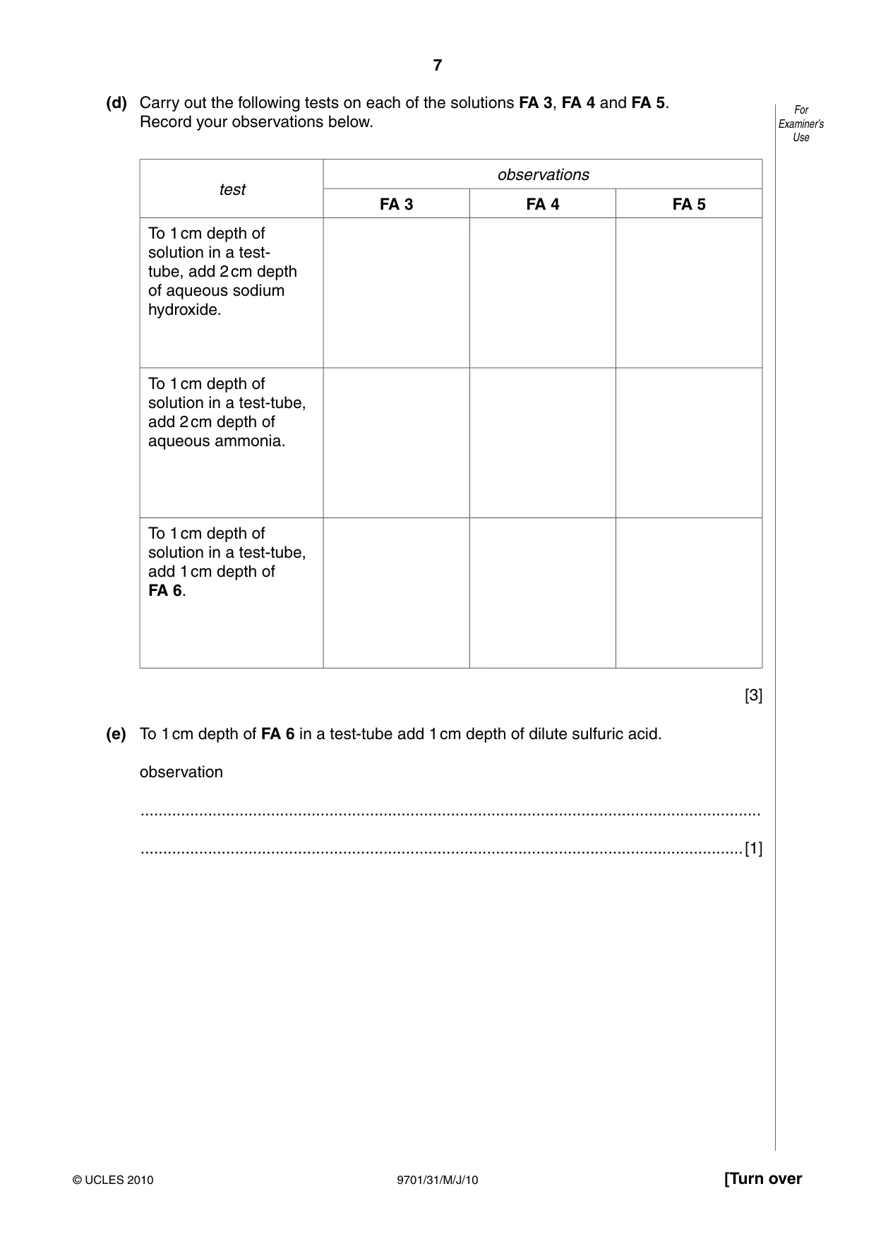 Cambridge A Level Chemistry 9701 2010 May/June Paper 3 · Variant 1 question paper, page 7 of 12