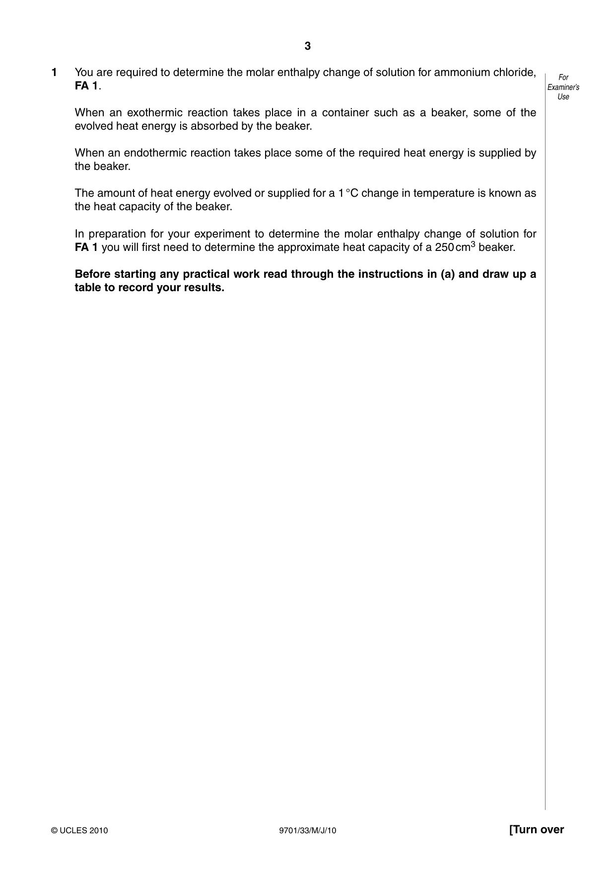 Cambridge A Level Chemistry 9701 2010 May/June Paper 3 · Variant 3 question paper, page 3 of 16