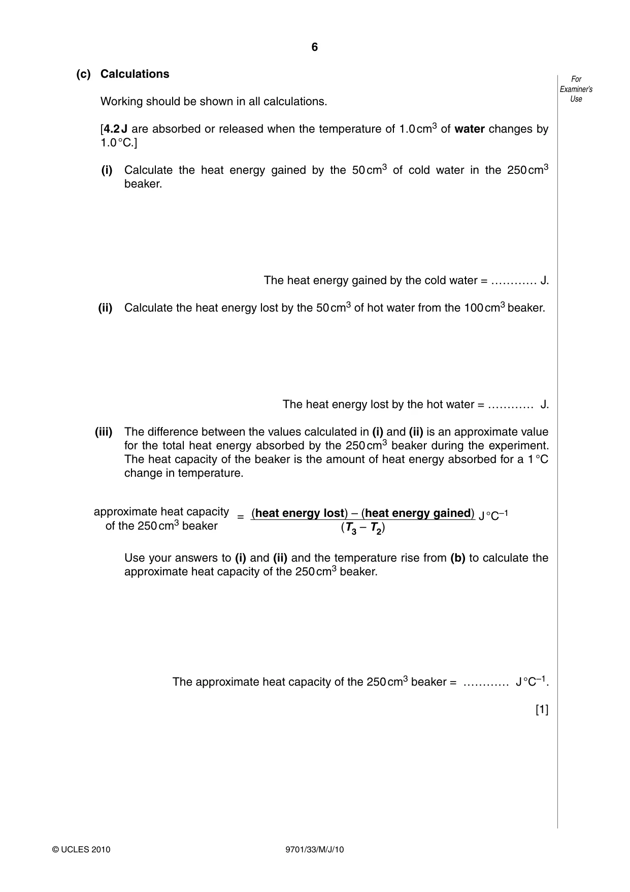 Cambridge A Level Chemistry 9701 2010 May/June Paper 3 · Variant 3 question paper, page 6 of 16