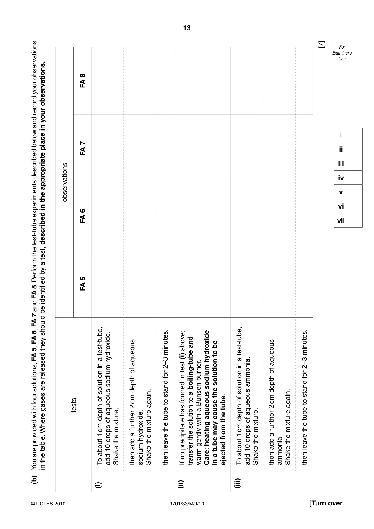 Cambridge A Level Chemistry 9701 2010 May/June Paper 3 · Variant 3 question paper, page 13 of 16