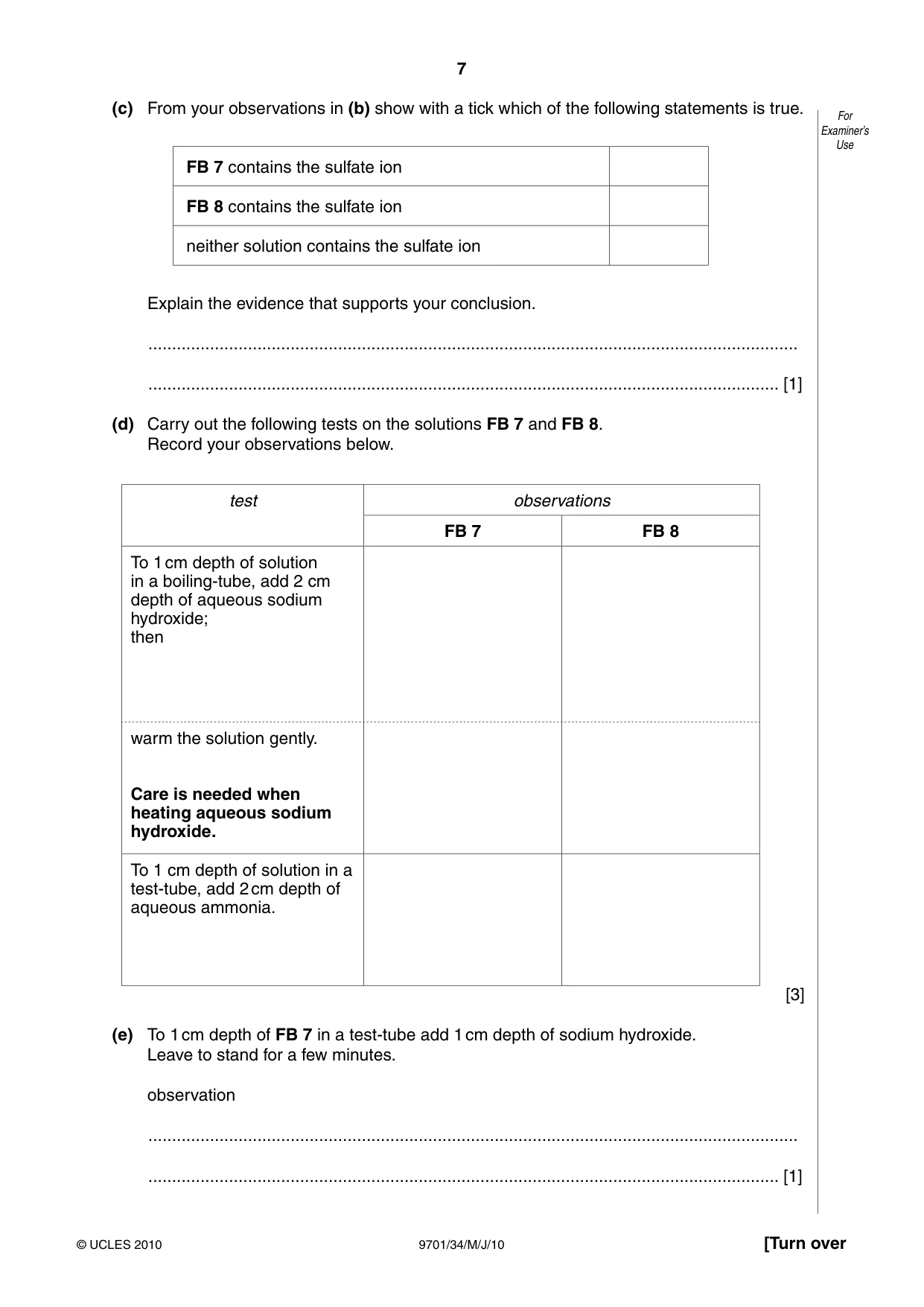 Cambridge A Level Chemistry 9701 2010 May/June Paper 3 · Variant 4 question paper, page 7 of 12