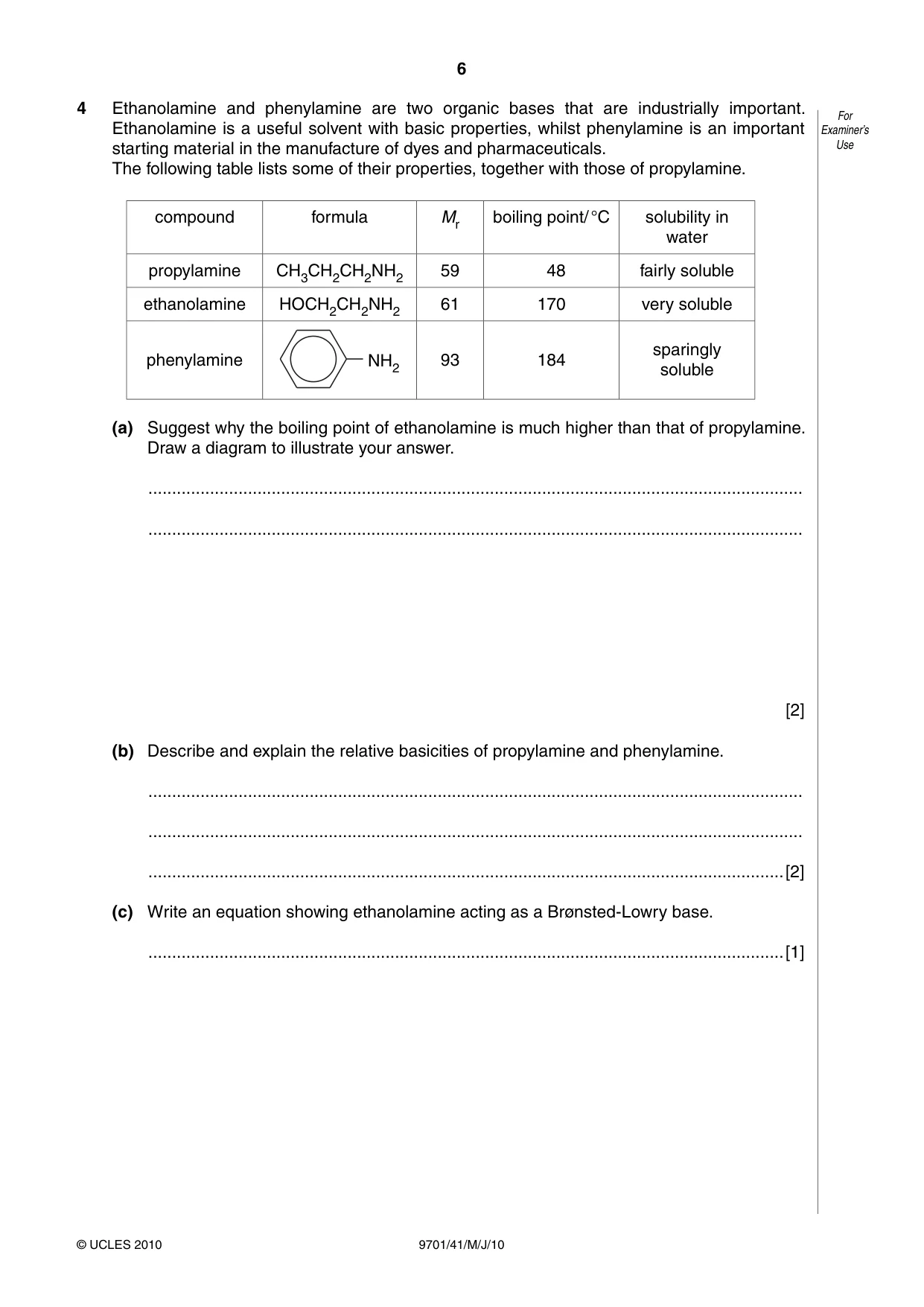 Cambridge A Level Chemistry 9701 2010 May/June Paper 4 · Variant 1 question paper, page 6 of 20