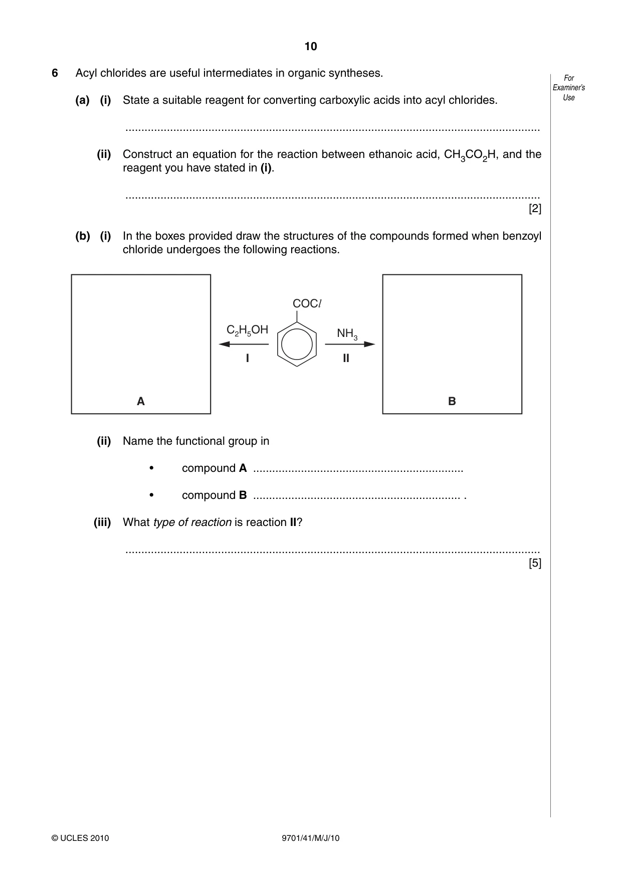 Cambridge A Level Chemistry 9701 2010 May/June Paper 4 · Variant 1 question paper, page 10 of 20