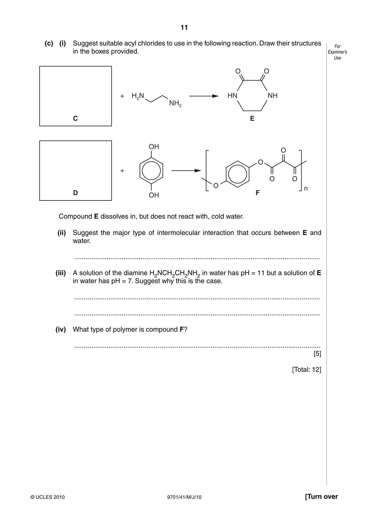 Cambridge A Level Chemistry 9701 2010 May/June Paper 4 · Variant 1 question paper, page 11 of 20