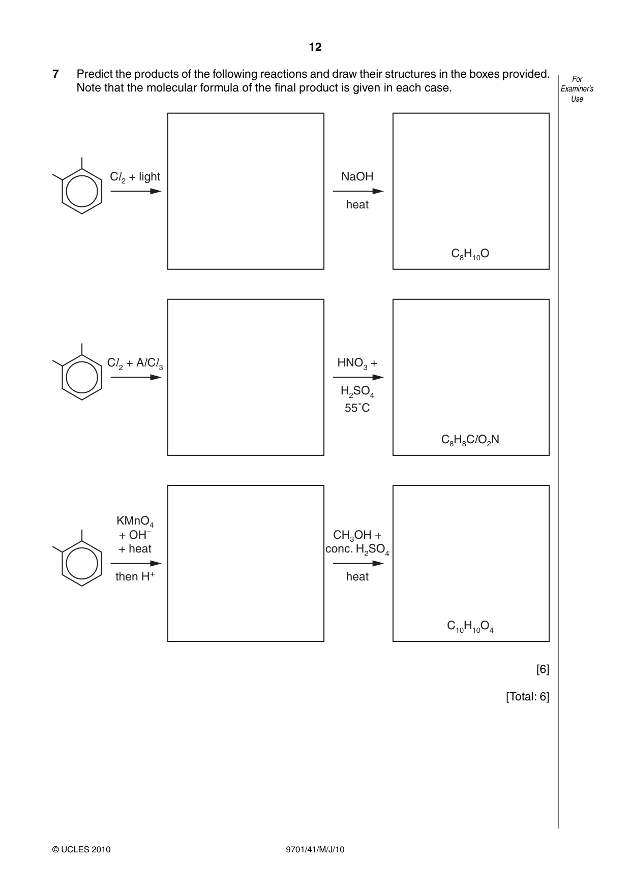 Cambridge A Level Chemistry 9701 2010 May/June Paper 4 · Variant 1 question paper, page 12 of 20