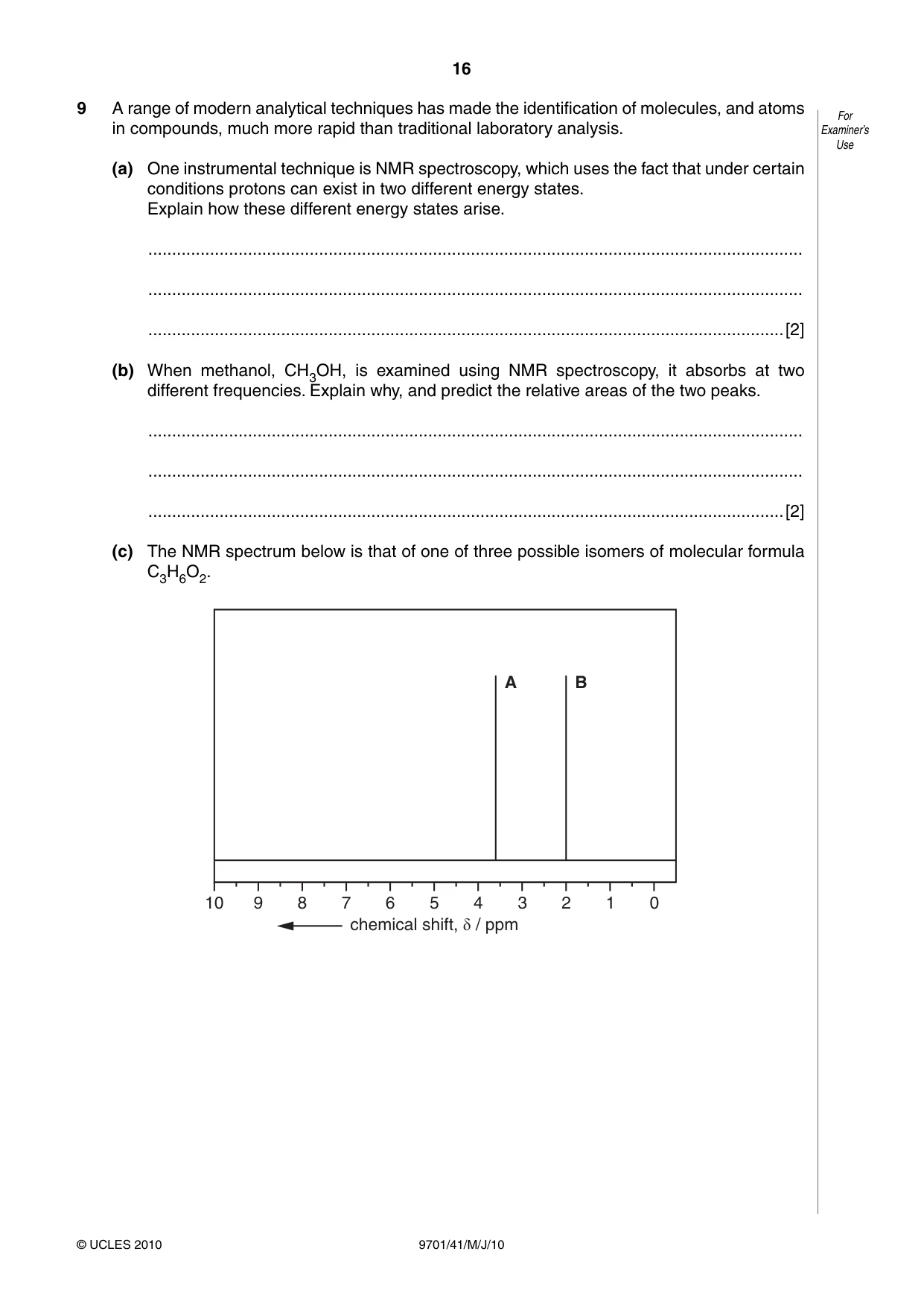 Cambridge A Level Chemistry 9701 2010 May/June Paper 4 · Variant 1 question paper, page 16 of 20
