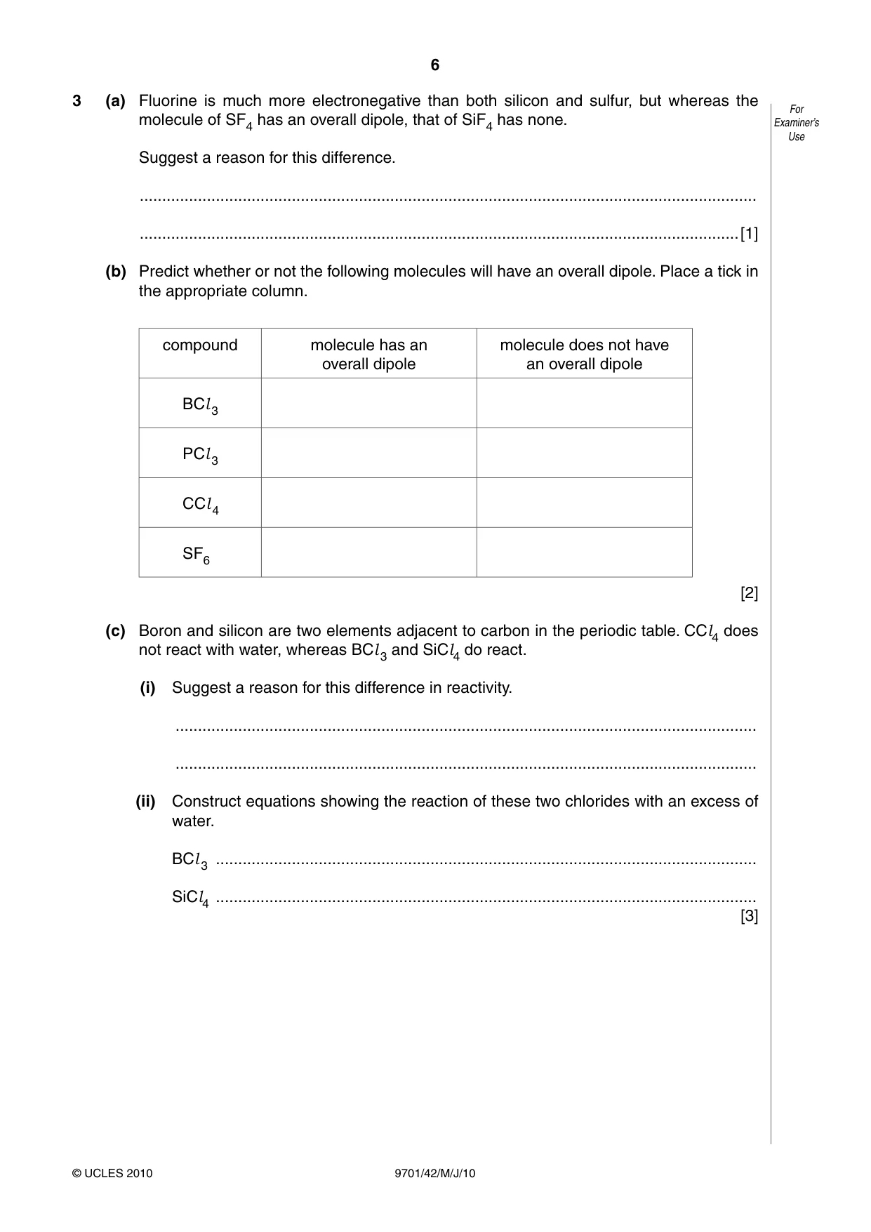 Cambridge A Level Chemistry 9701 2010 May/June Paper 4 · Variant 2 question paper, page 6 of 20