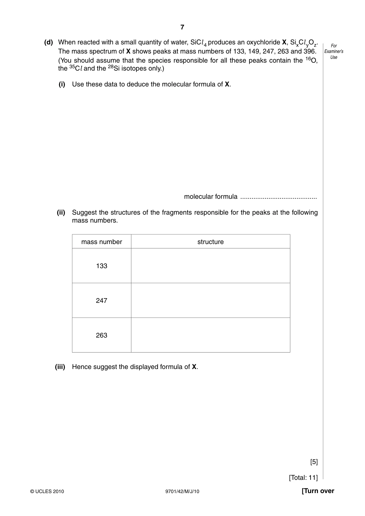 Cambridge A Level Chemistry 9701 2010 May/June Paper 4 · Variant 2 question paper, page 7 of 20
