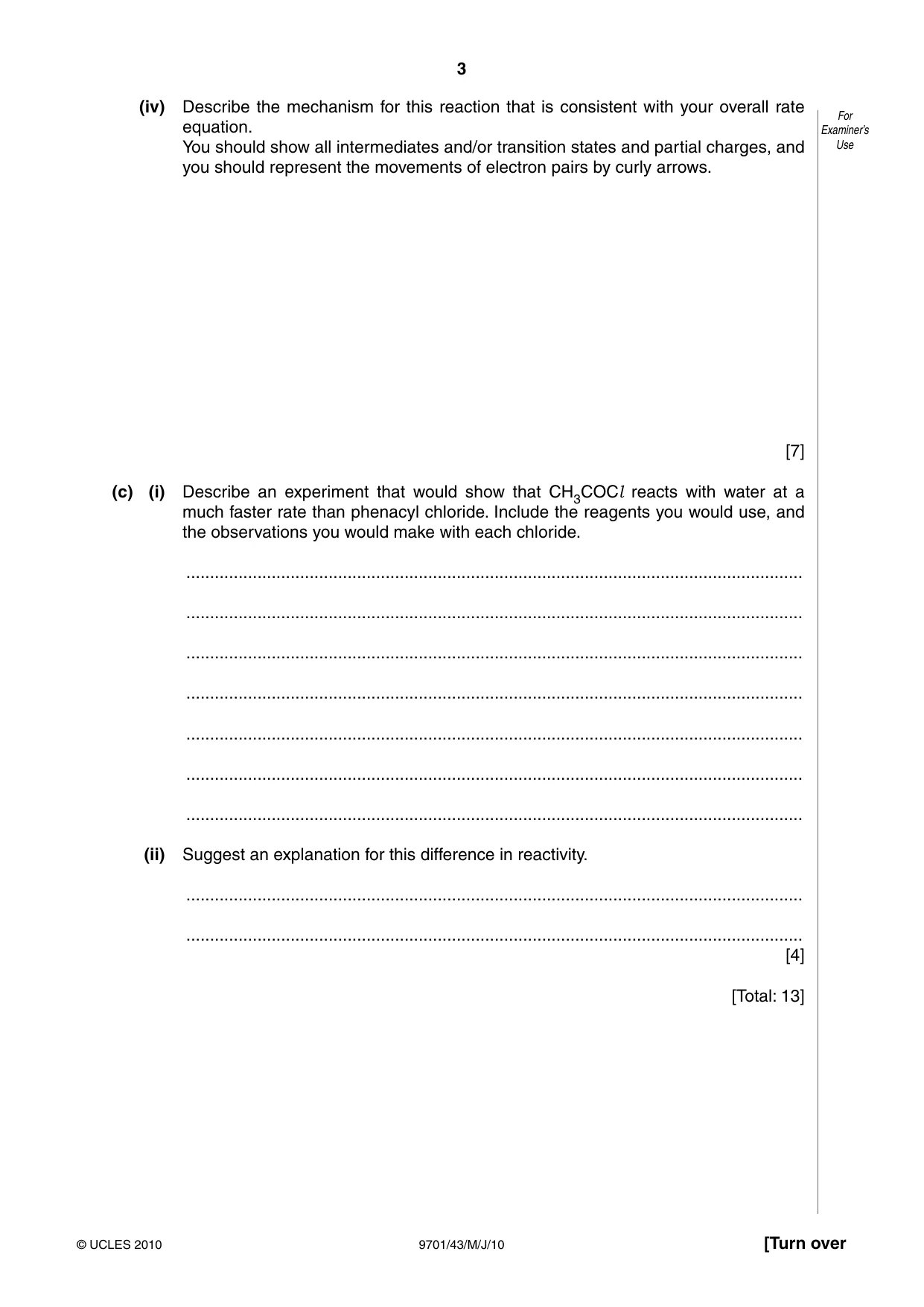 Cambridge A Level Chemistry 9701 2010 May/June Paper 4 · Variant 3 question paper, page 3 of 20