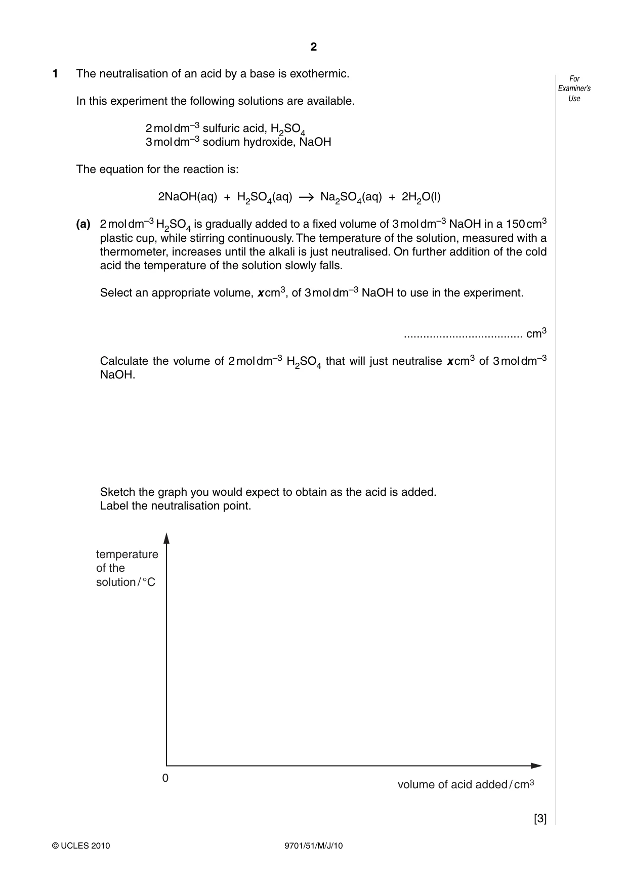 Cambridge A Level Chemistry 9701 2010 May/June Paper 5 · Variant 1 question paper, page 2 of 16