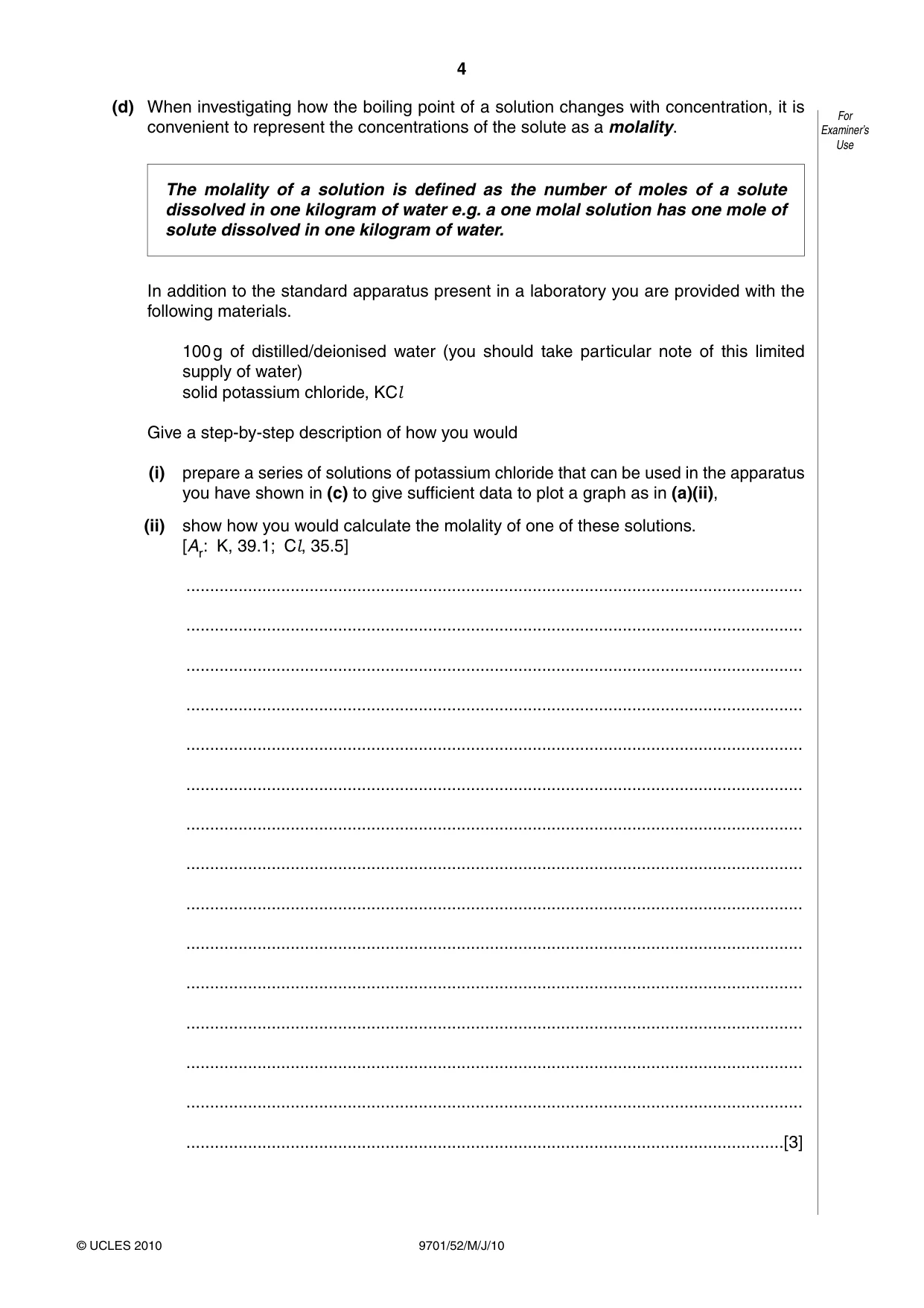 Cambridge A Level Chemistry 9701 2010 May/June Paper 5 · Variant 2 question paper, page 4 of 12