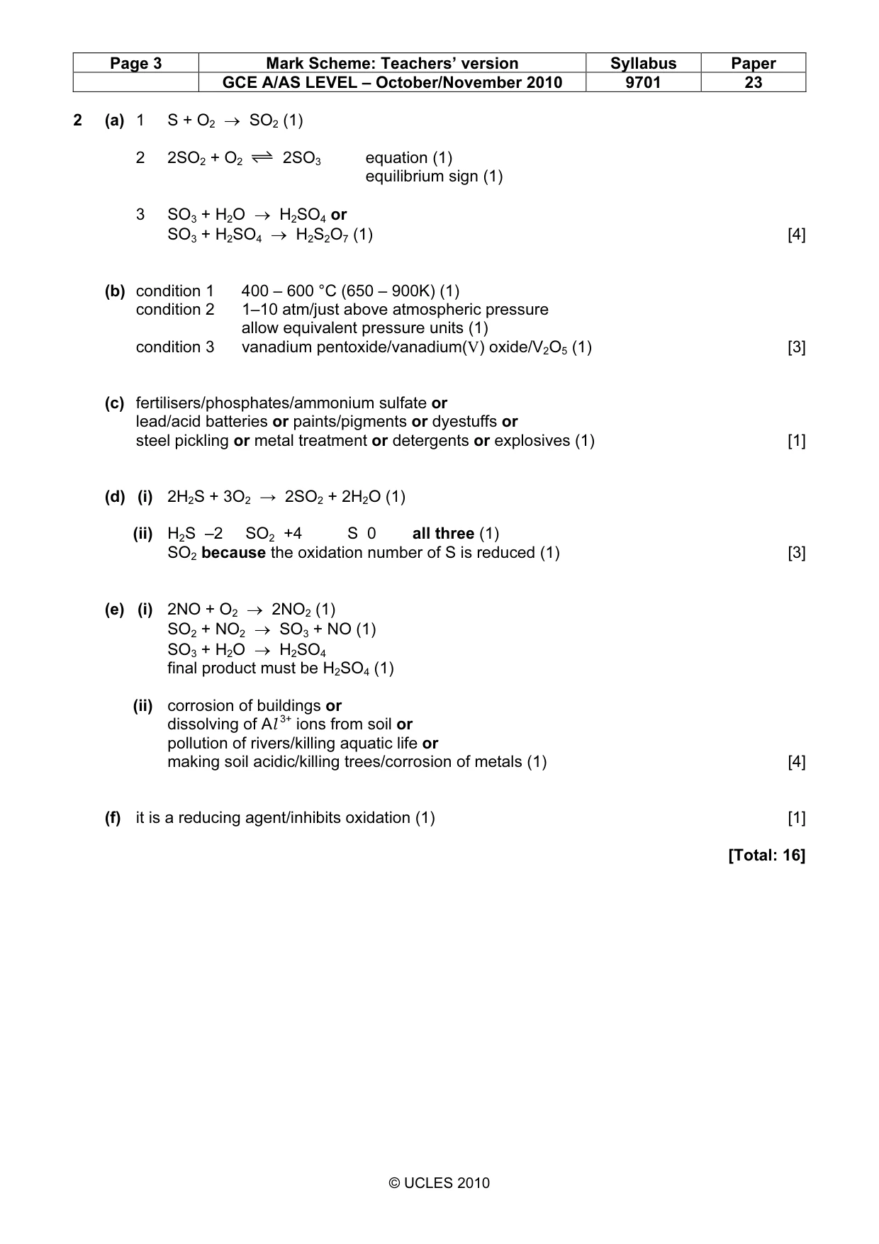 Mark scheme, page 3 of 5