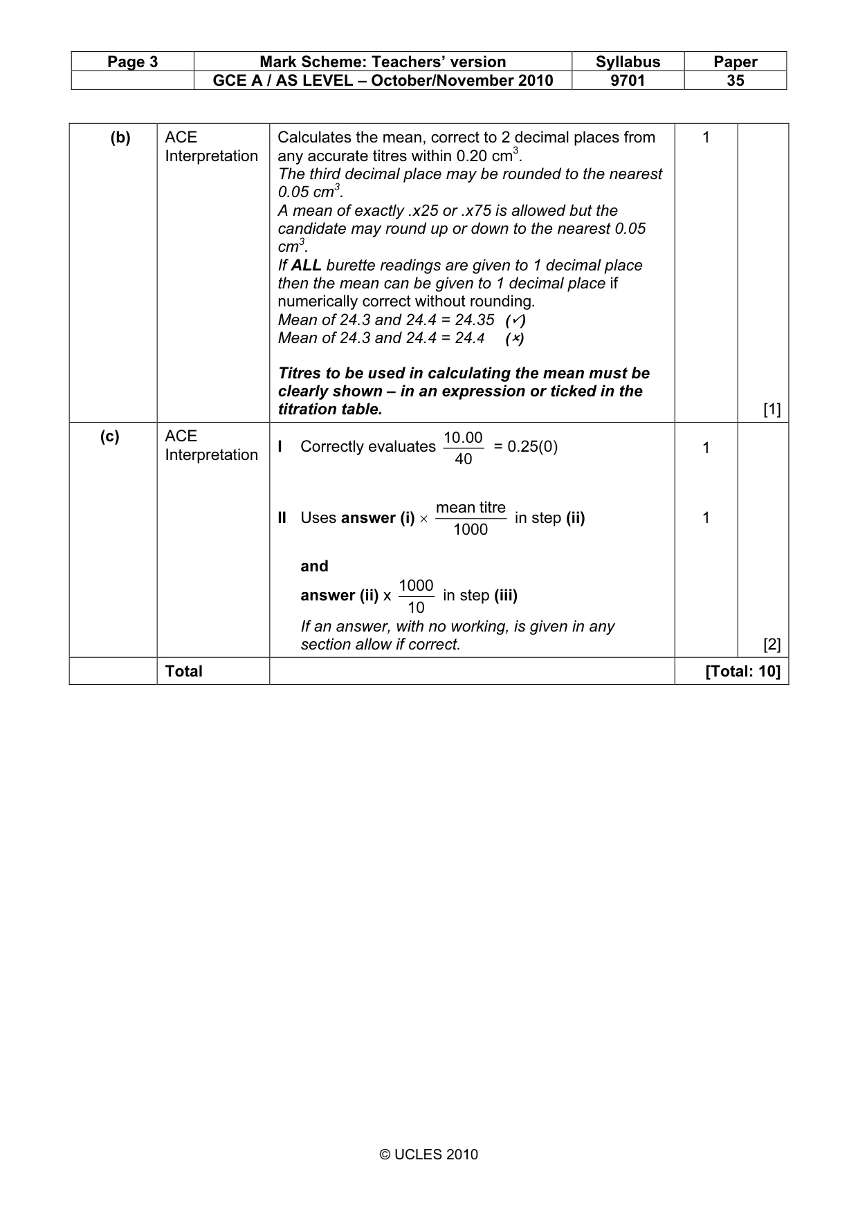 Mark scheme, page 3 of 8