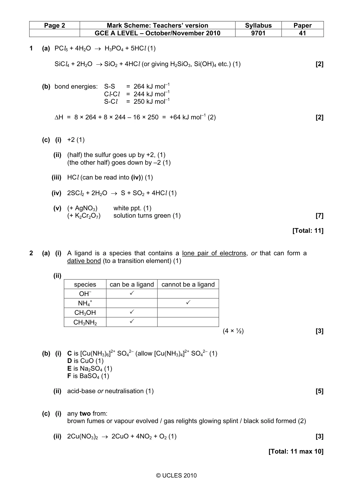 Mark scheme, page 2 of 7