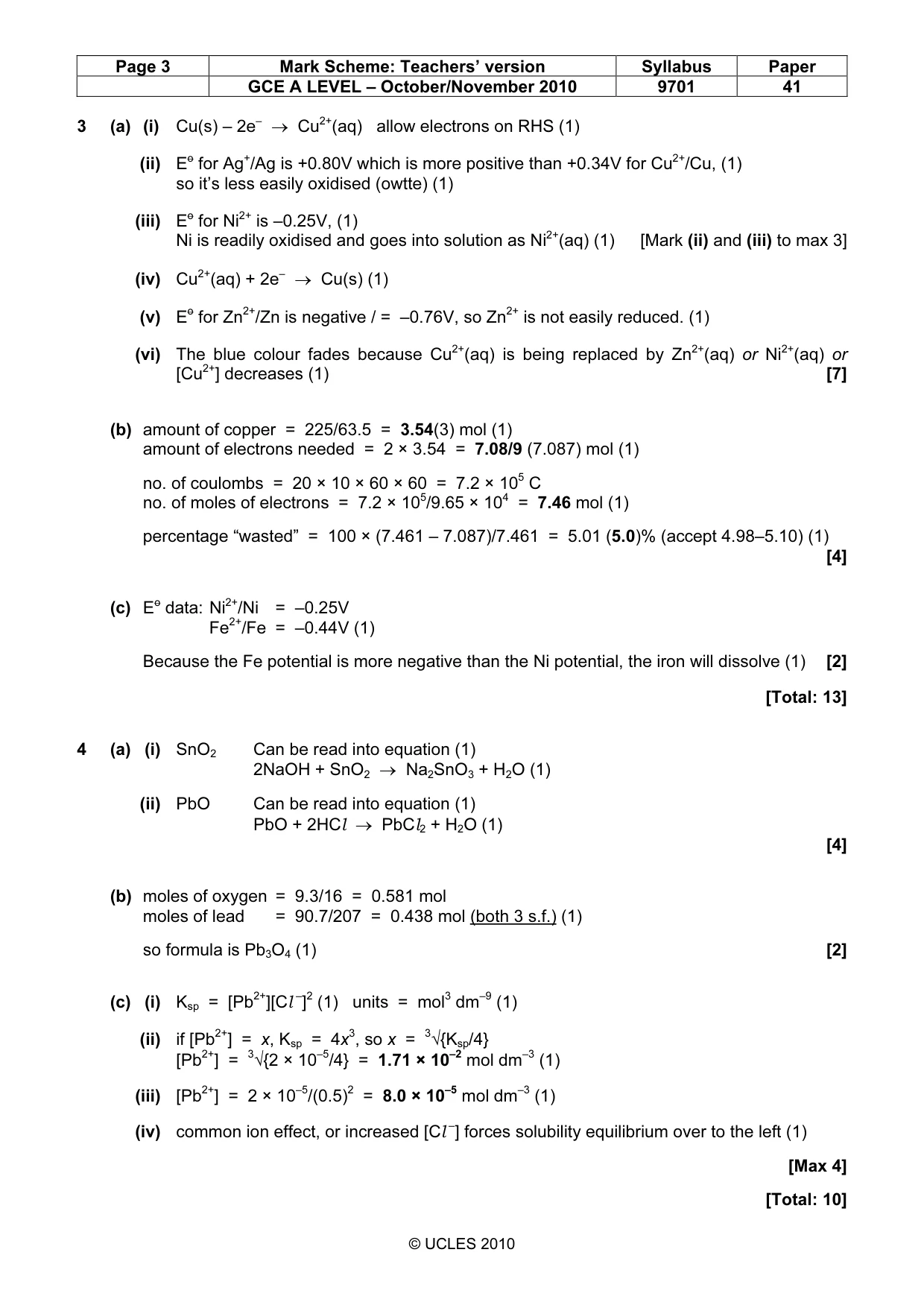 Mark scheme, page 3 of 7