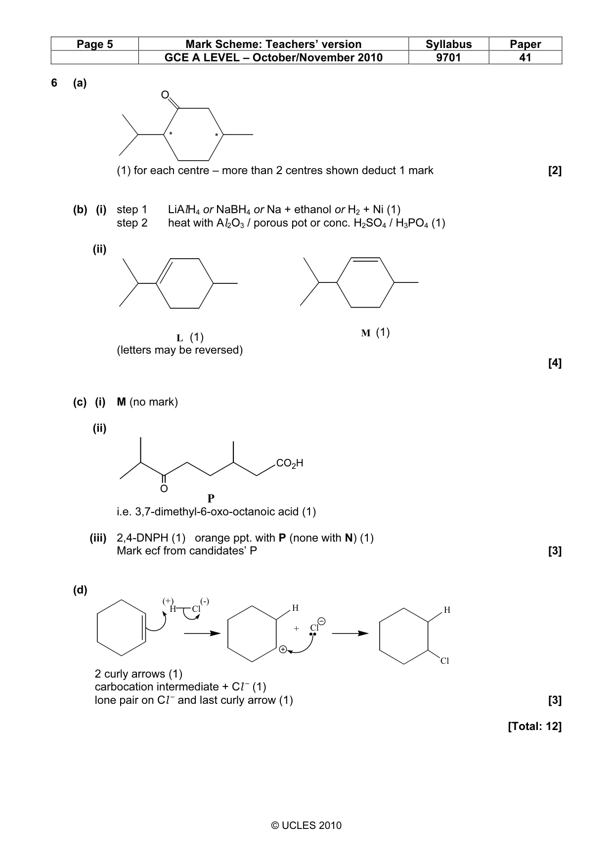 Mark scheme, page 5 of 7