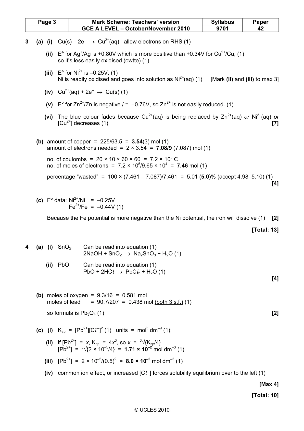 Mark scheme, page 3 of 7