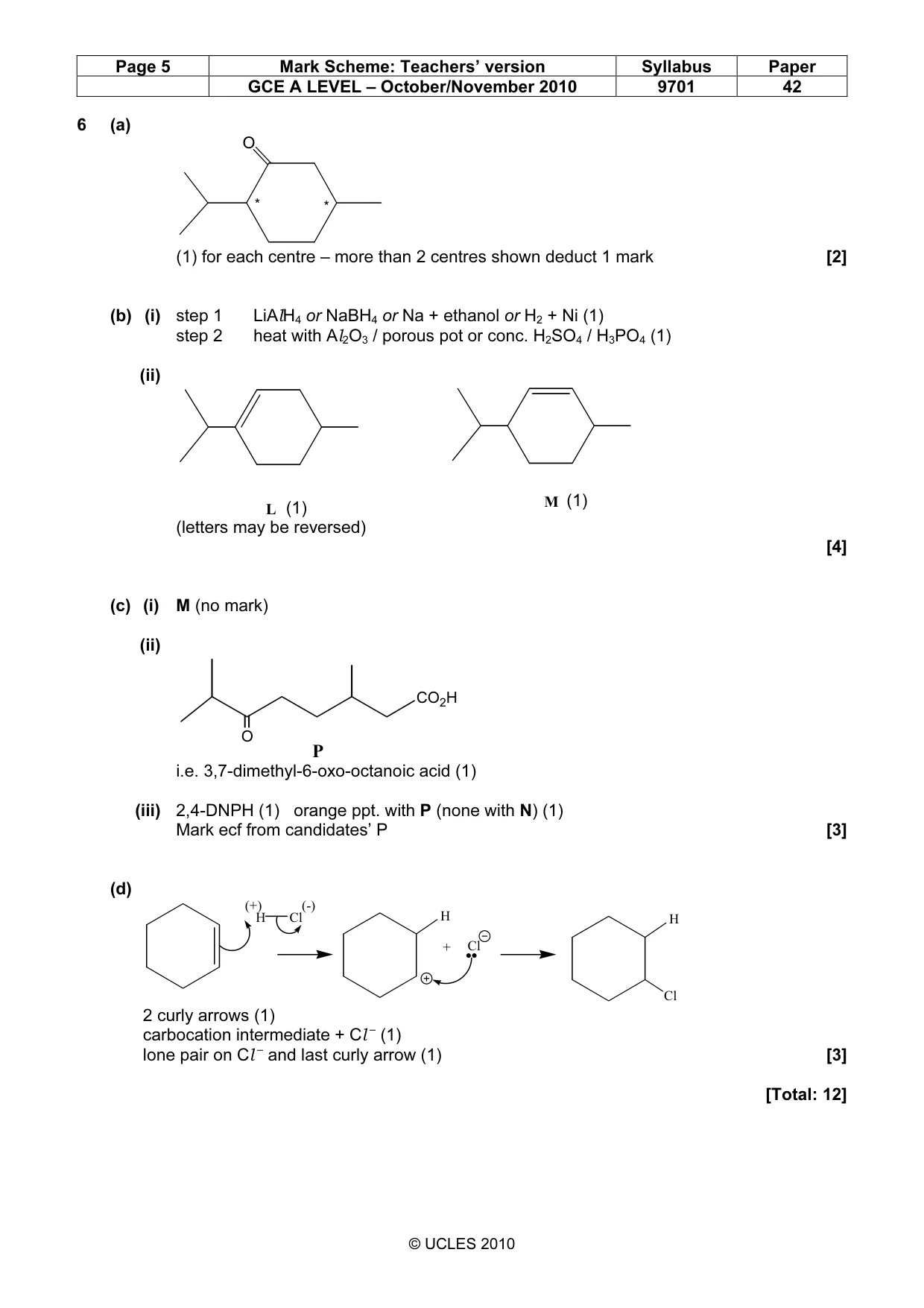 Mark scheme, page 5 of 7