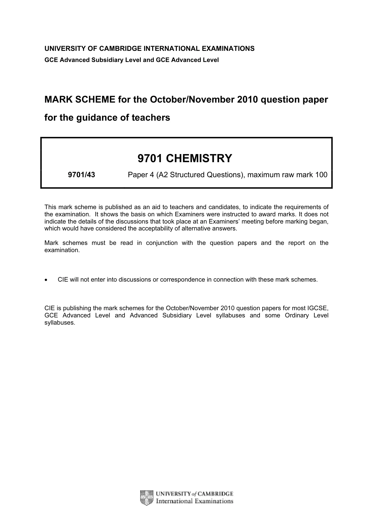 Mark scheme, page 1 of 8