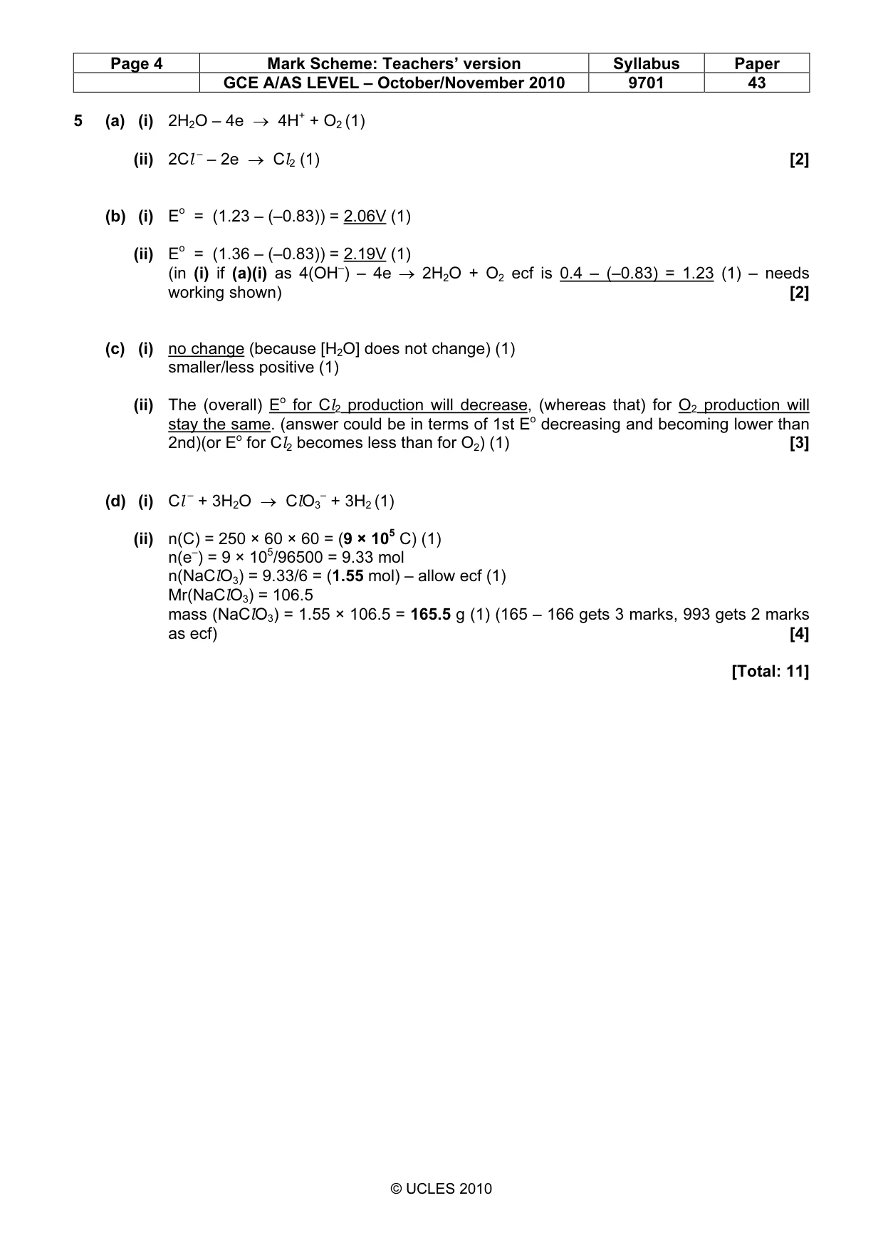 Mark scheme, page 4 of 8