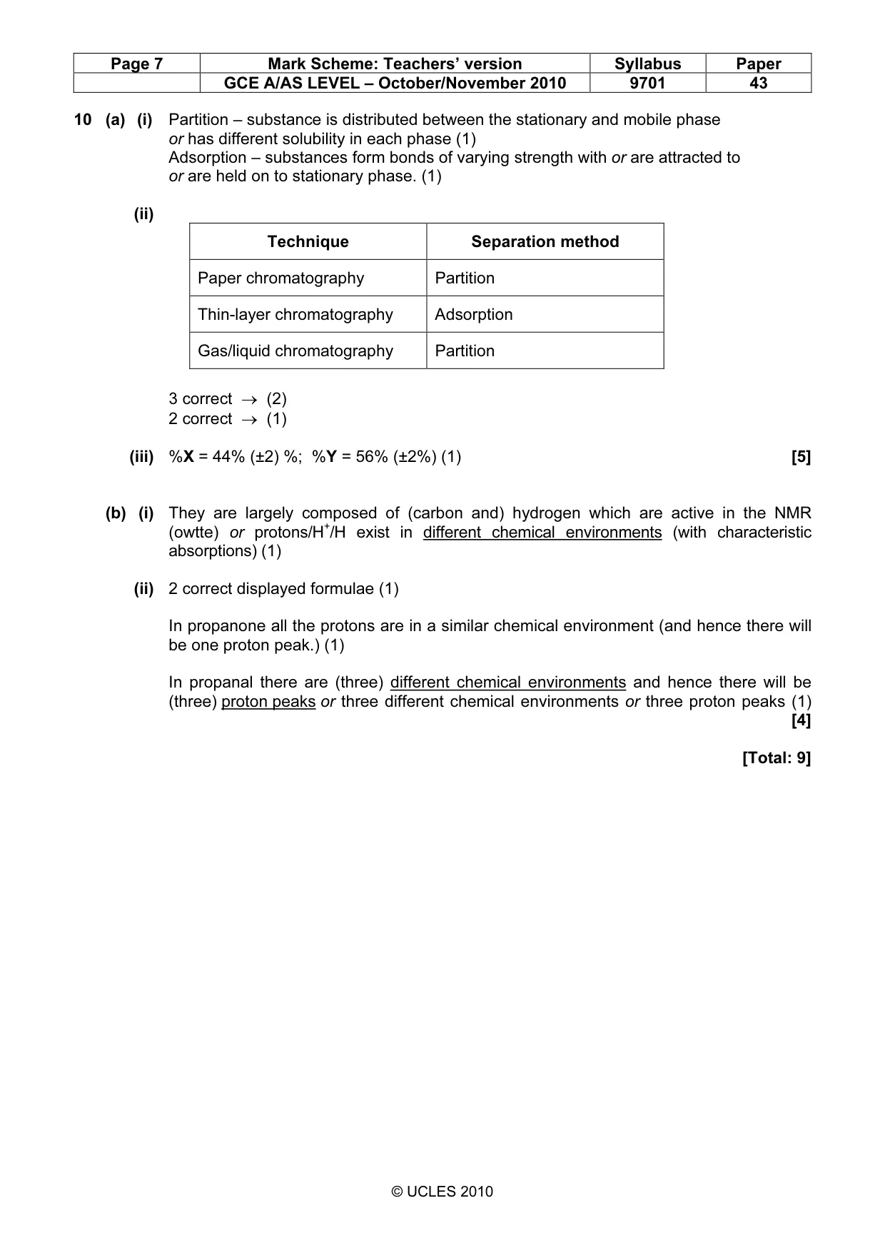 Mark scheme, page 7 of 8