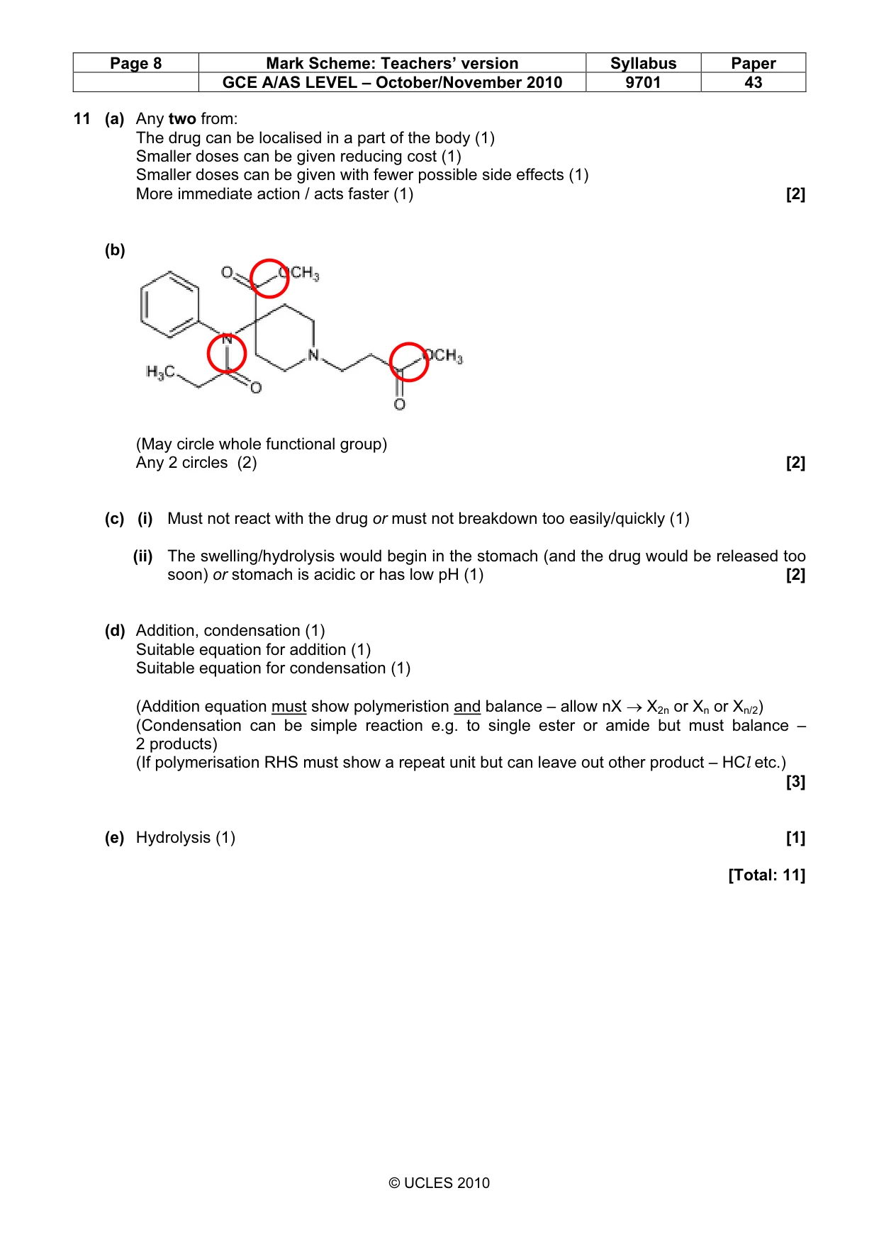 Mark scheme, page 8 of 8
