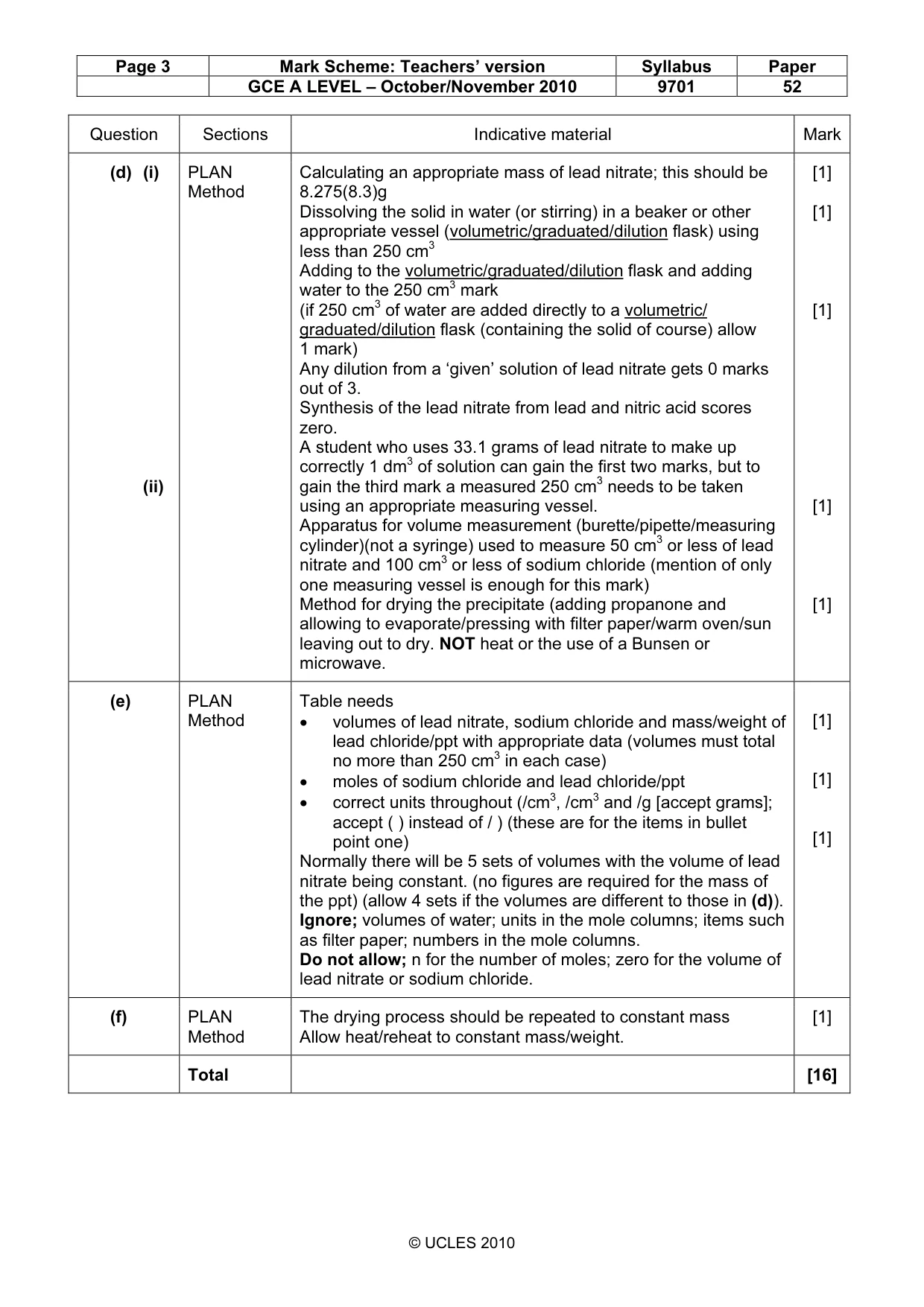 Mark scheme, page 3 of 6