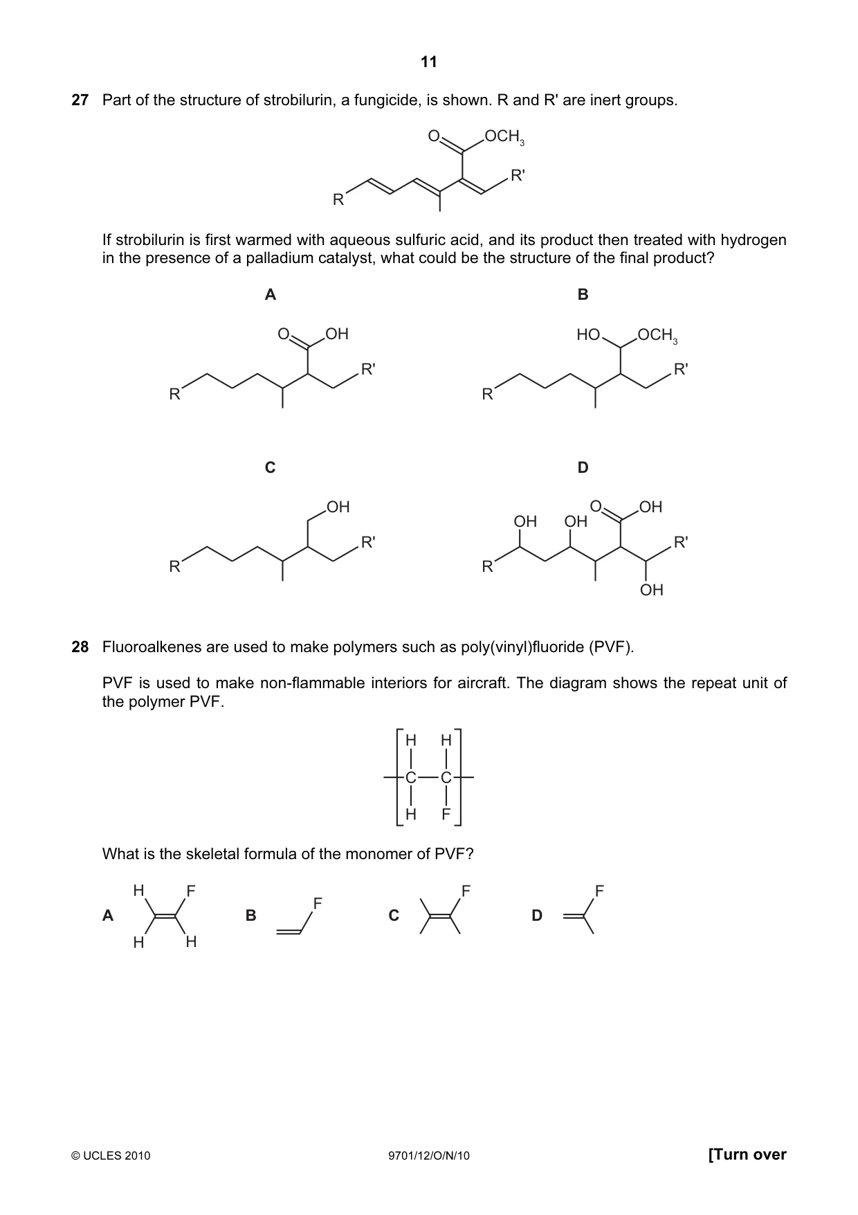 Cambridge A Level Chemistry 9701 2010 Oct/Nov Paper 1 · Variant 2 question paper, page 11 of 16