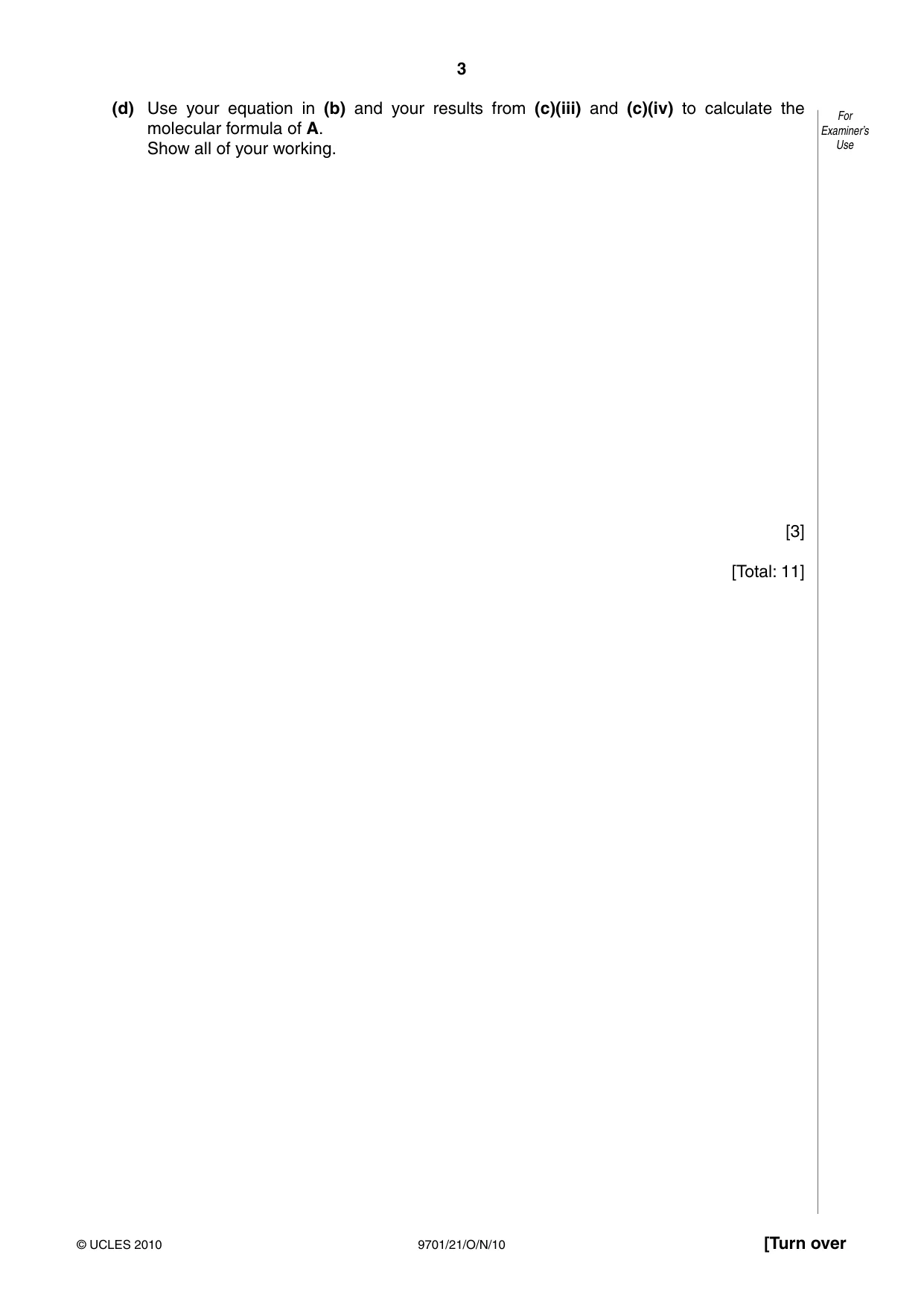 Cambridge A Level Chemistry 9701 2010 Oct/Nov Paper 2 · Variant 1 question paper, page 3 of 12