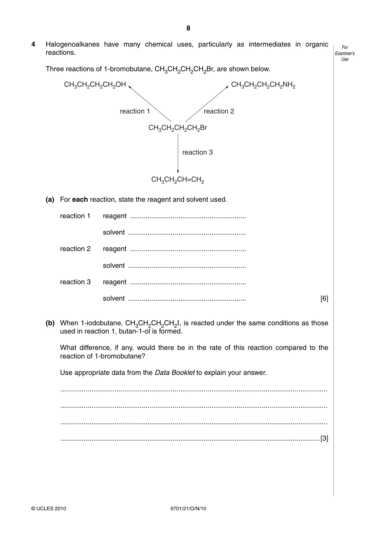 Cambridge A Level Chemistry 9701 2010 Oct/Nov Paper 2 · Variant 1 question paper, page 8 of 12