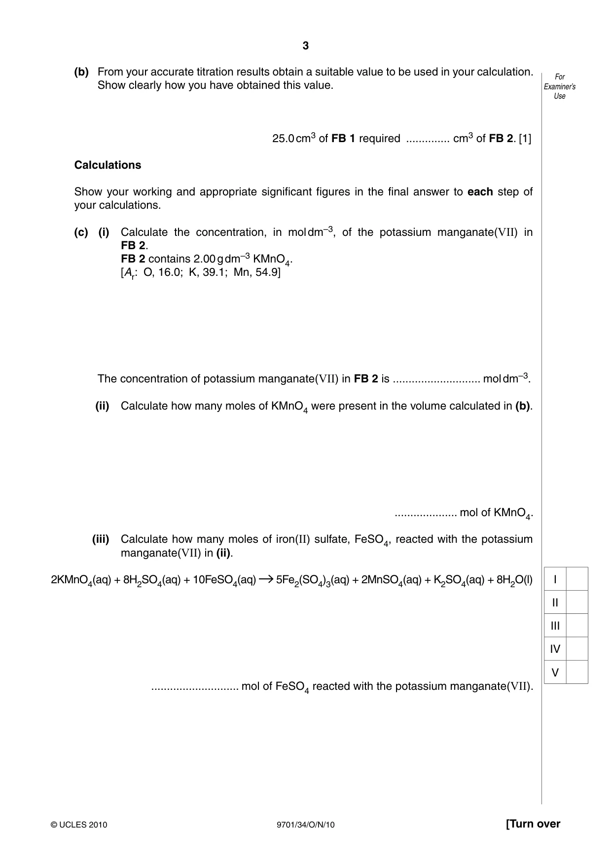 Cambridge A Level Chemistry 9701 2010 Oct/Nov Paper 3 · Variant 4 question paper, page 3 of 16