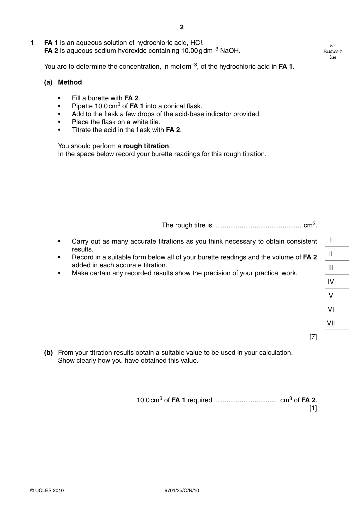Cambridge A Level Chemistry 9701 2010 Oct/Nov Paper 3 · Variant 5 question paper, page 2 of 16