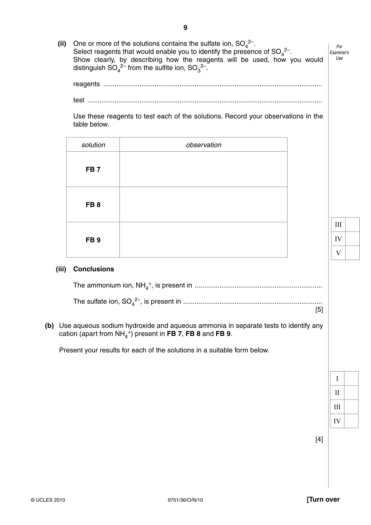 Cambridge A Level Chemistry 9701 2010 Oct/Nov Paper 3 · Variant 6 question paper, page 9 of 12