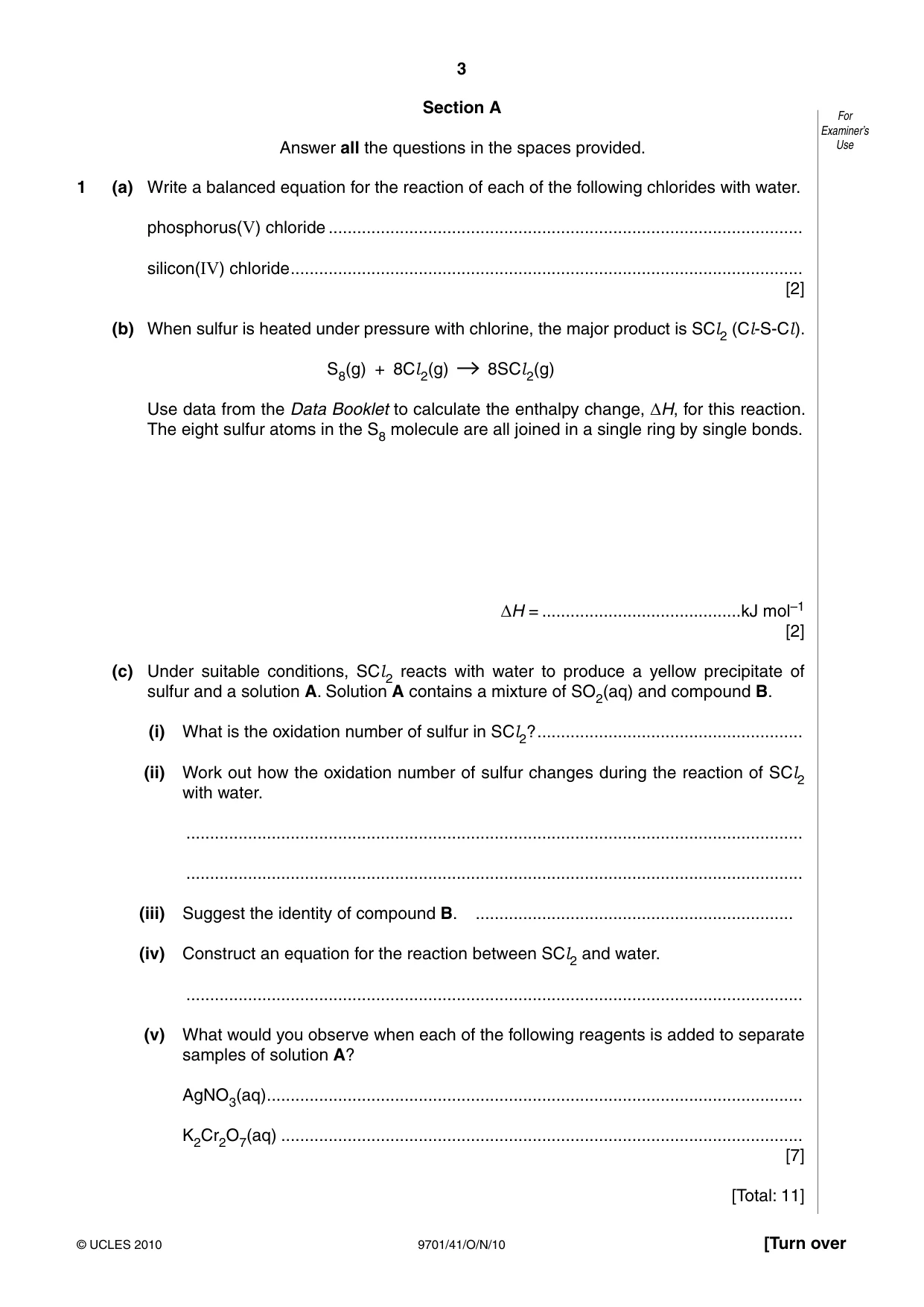 Cambridge A Level Chemistry 9701 2010 Oct/Nov Paper 4 · Variant 1 question paper, page 3 of 20