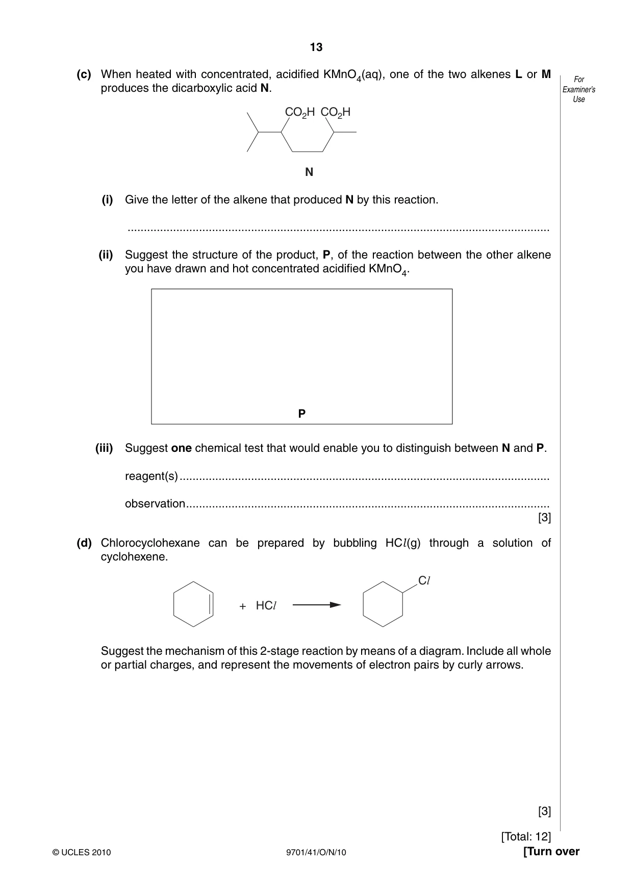 Cambridge A Level Chemistry 9701 2010 Oct/Nov Paper 4 · Variant 1 question paper, page 13 of 20