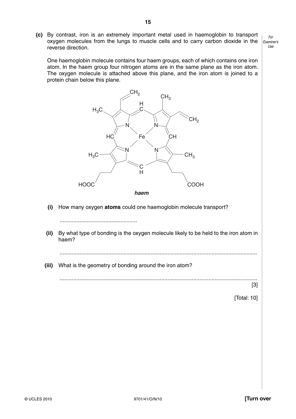 Cambridge A Level Chemistry 9701 2010 Oct/Nov Paper 4 · Variant 1 question paper, page 15 of 20