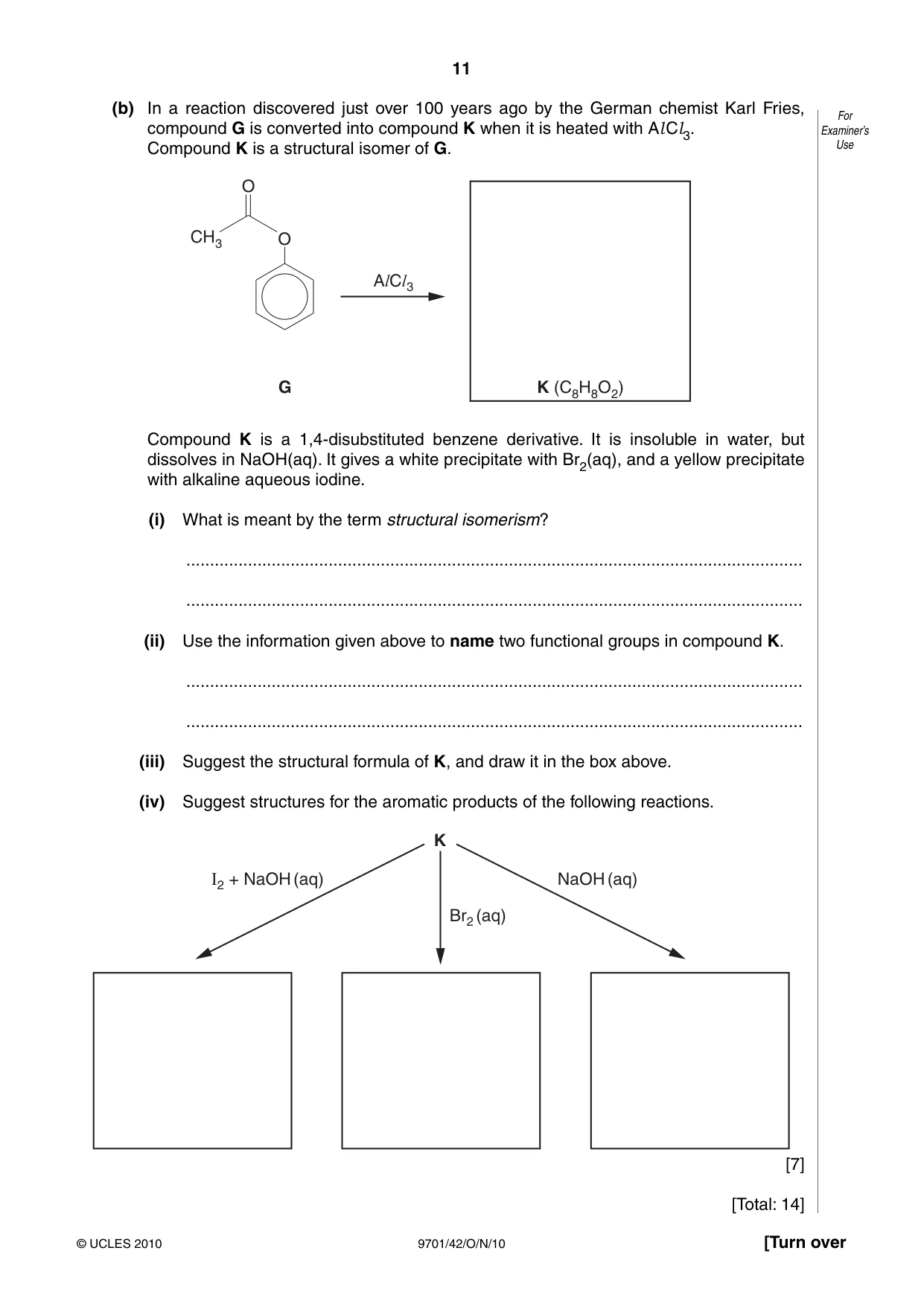 Cambridge A Level Chemistry 9701 2010 Oct/Nov Paper 4 · Variant 2 question paper, page 11 of 20