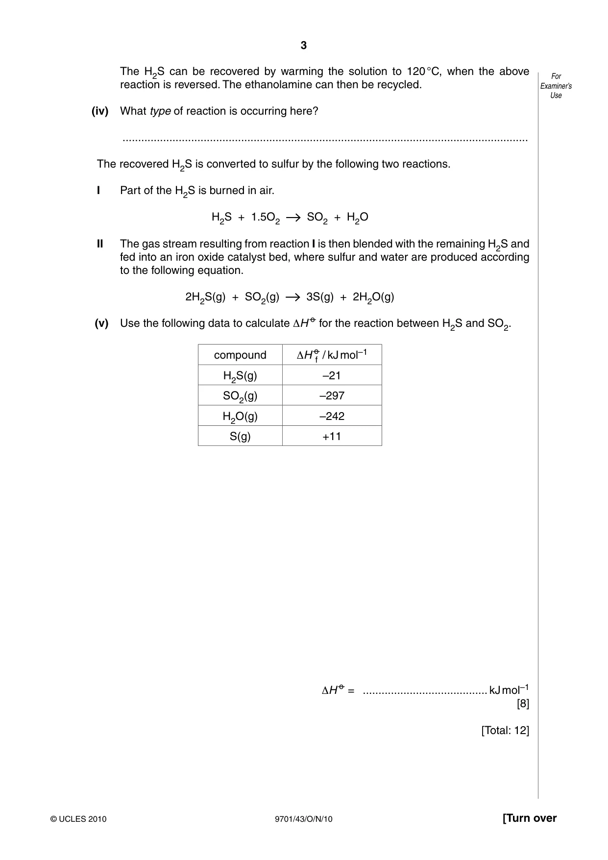 Cambridge A Level Chemistry 9701 2010 Oct/Nov Paper 4 · Variant 3 question paper, page 3 of 20