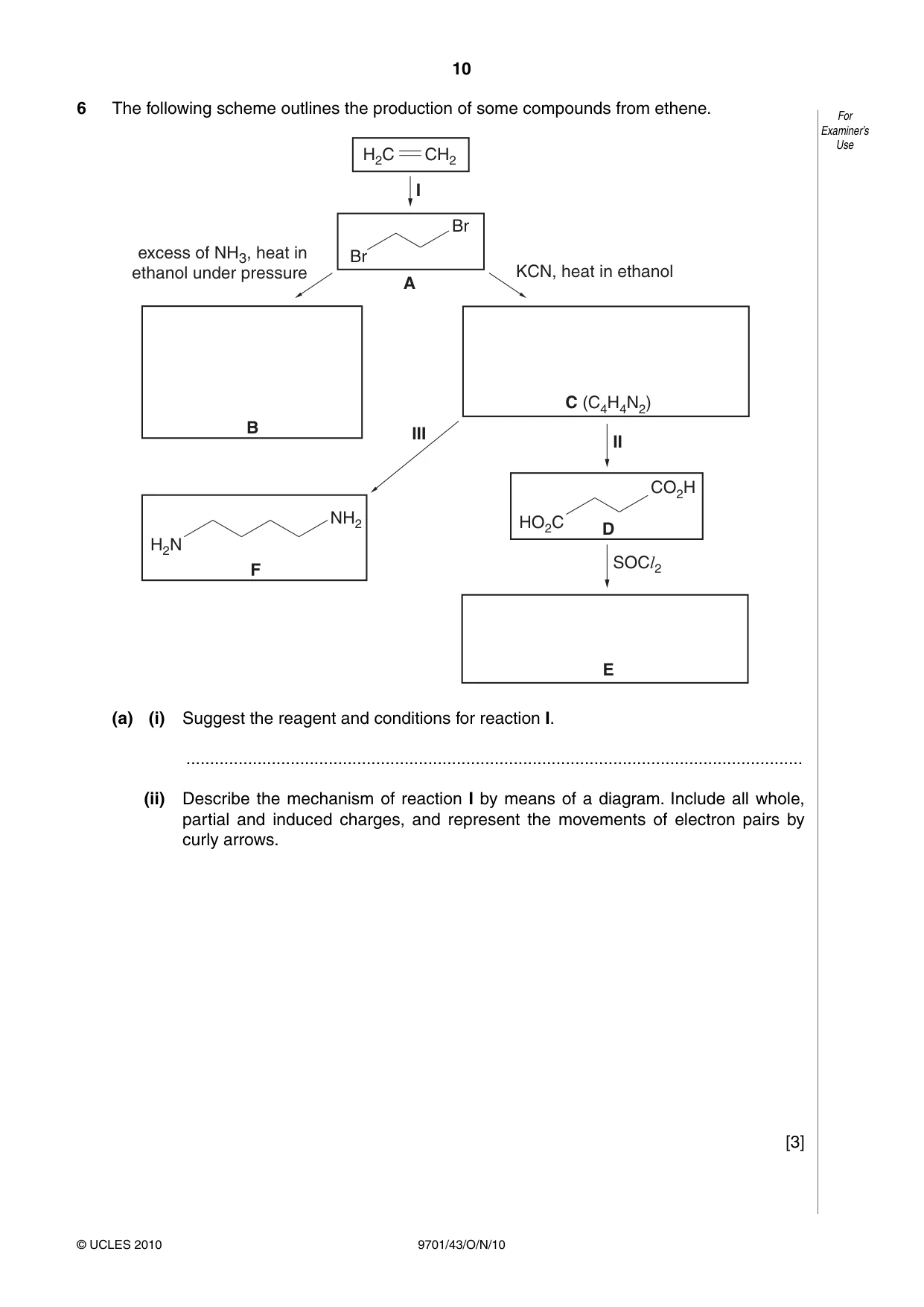 Cambridge A Level Chemistry 9701 2010 Oct/Nov Paper 4 · Variant 3 question paper, page 10 of 20