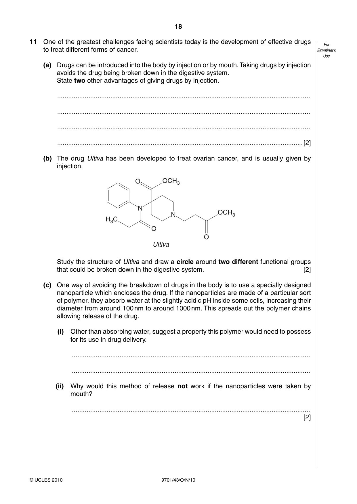 Cambridge A Level Chemistry 9701 2010 Oct/Nov Paper 4 · Variant 3 question paper, page 18 of 20