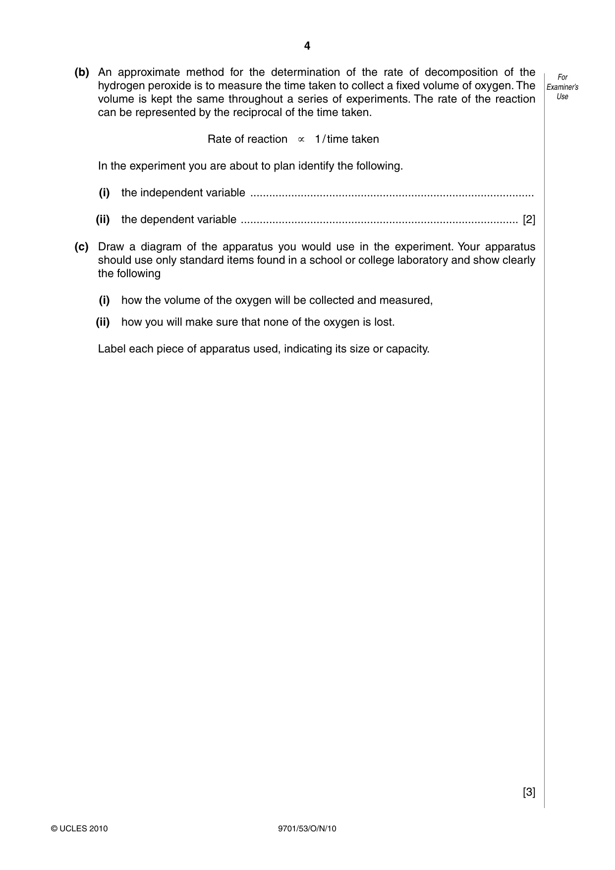 Cambridge A Level Chemistry 9701 2010 Oct/Nov Paper 5 · Variant 3 question paper, page 4 of 12