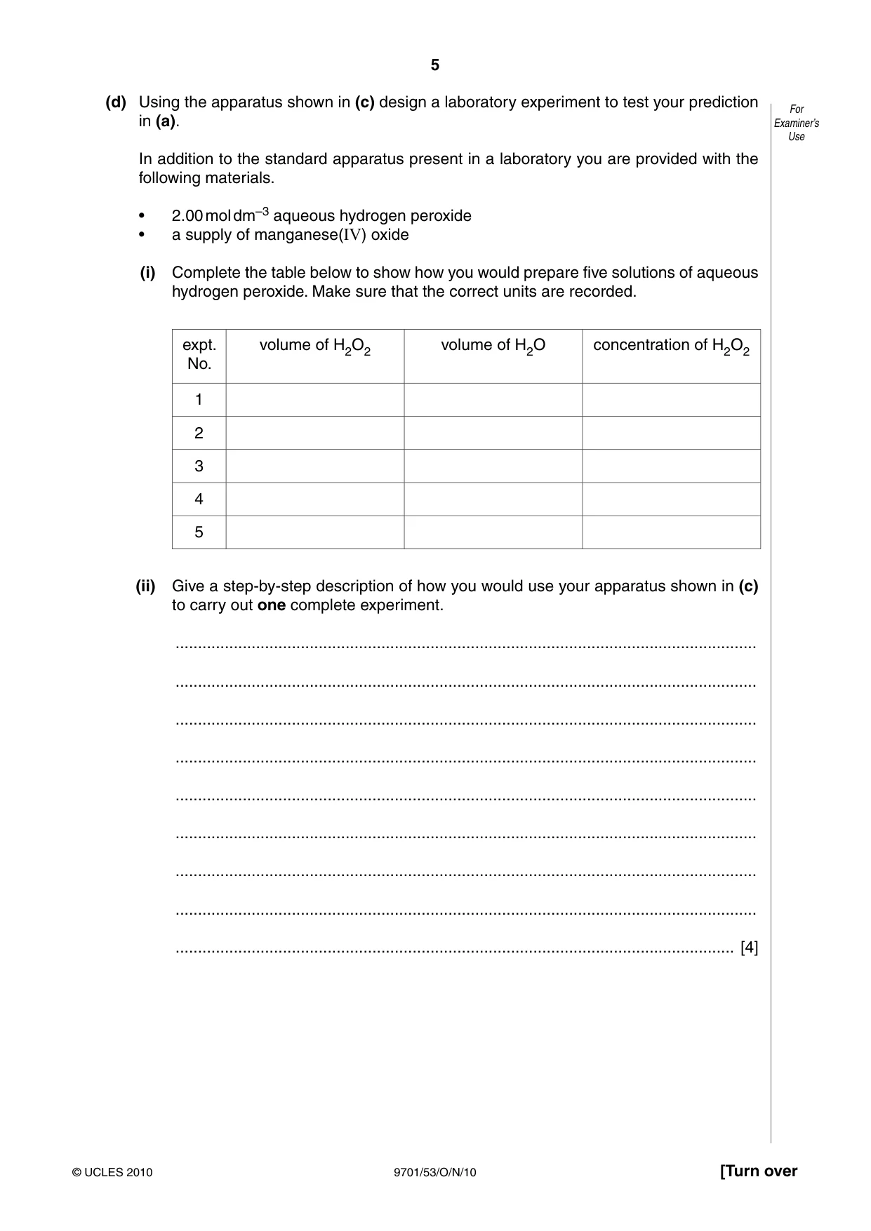 Cambridge A Level Chemistry 9701 2010 Oct/Nov Paper 5 · Variant 3 question paper, page 5 of 12