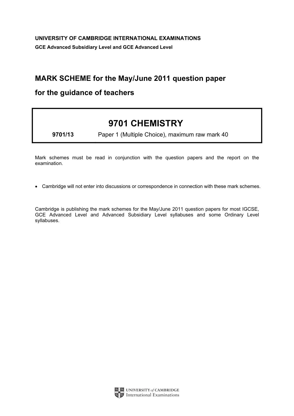 Mark scheme, page 1 of 2