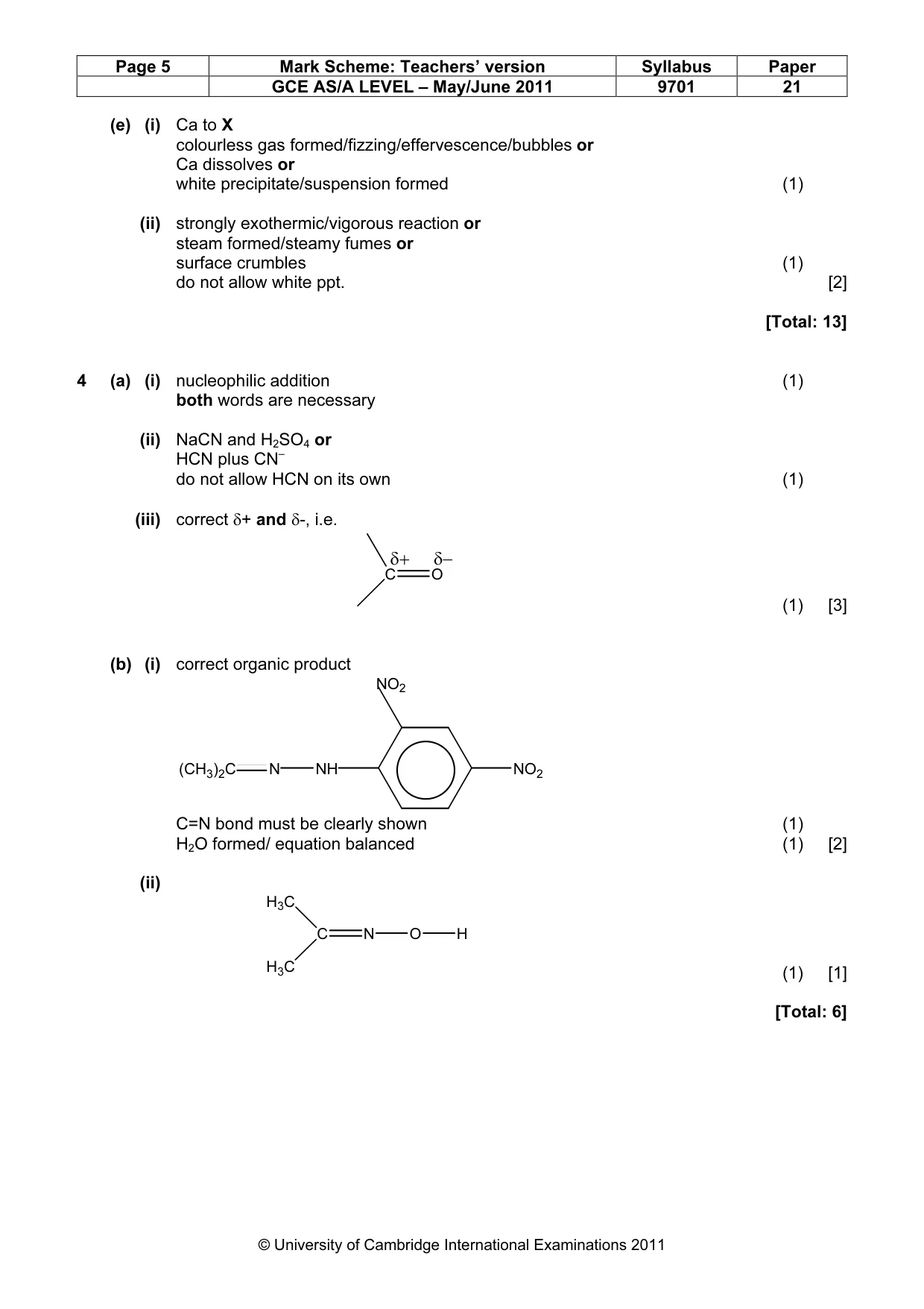 Mark scheme, page 5 of 6
