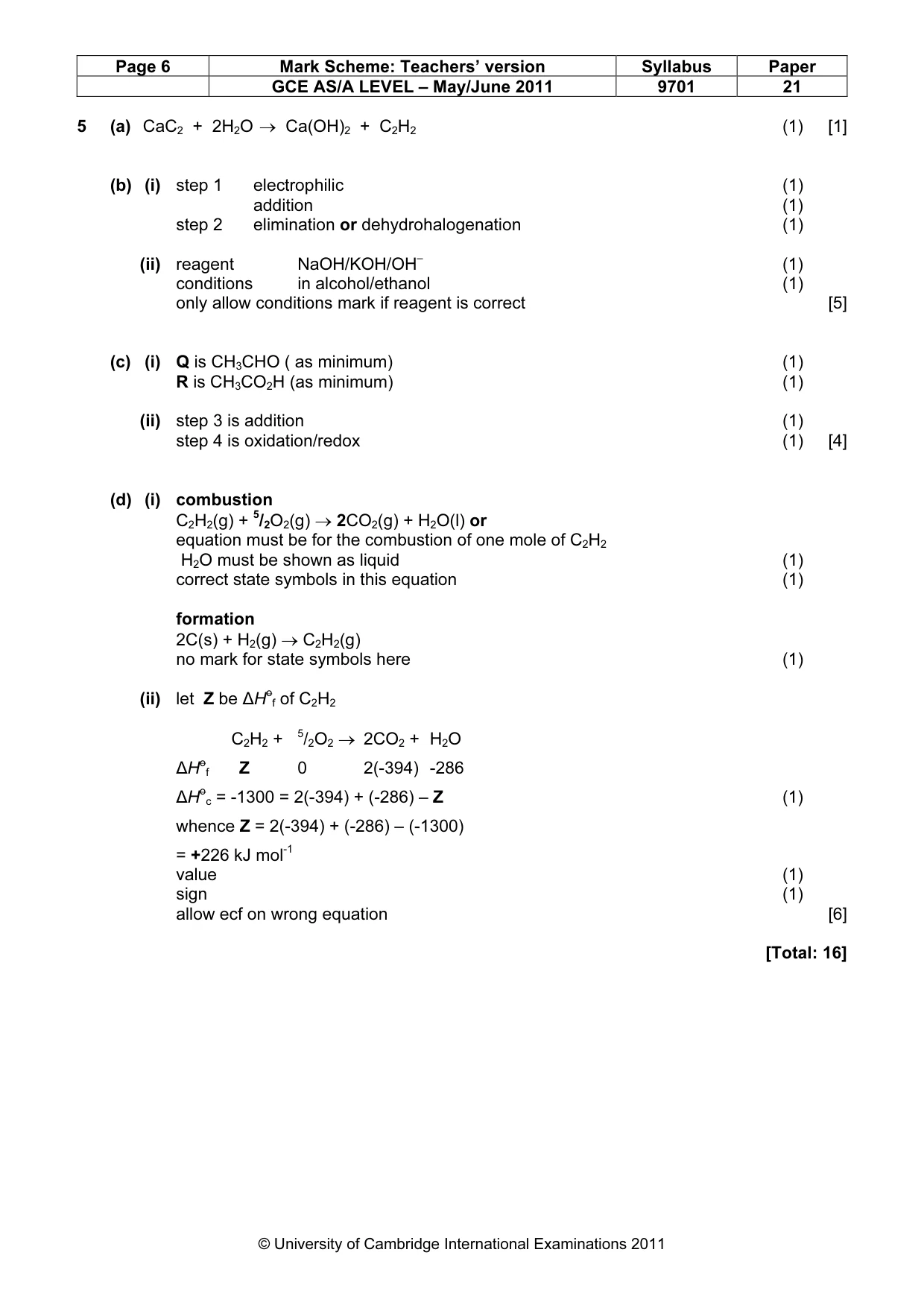 Mark scheme, page 6 of 6