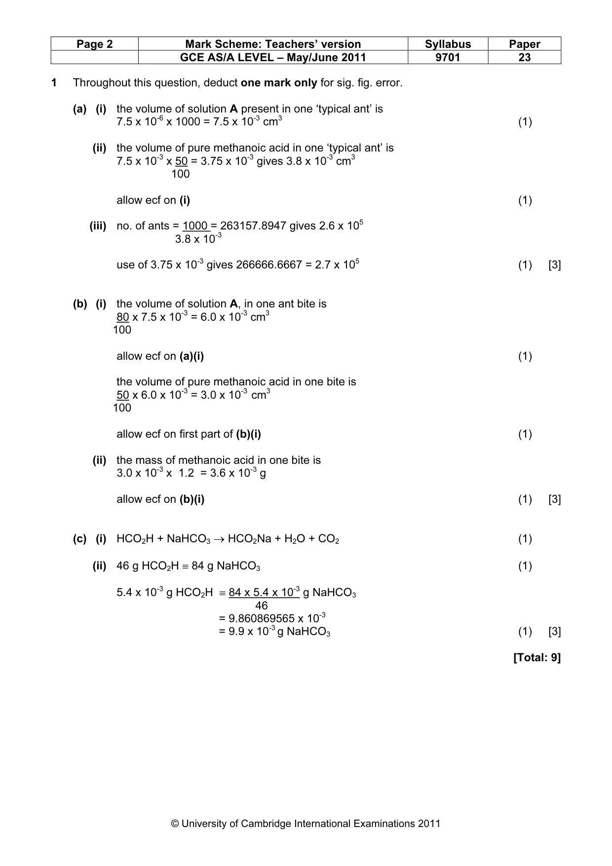 Mark scheme, page 2 of 7