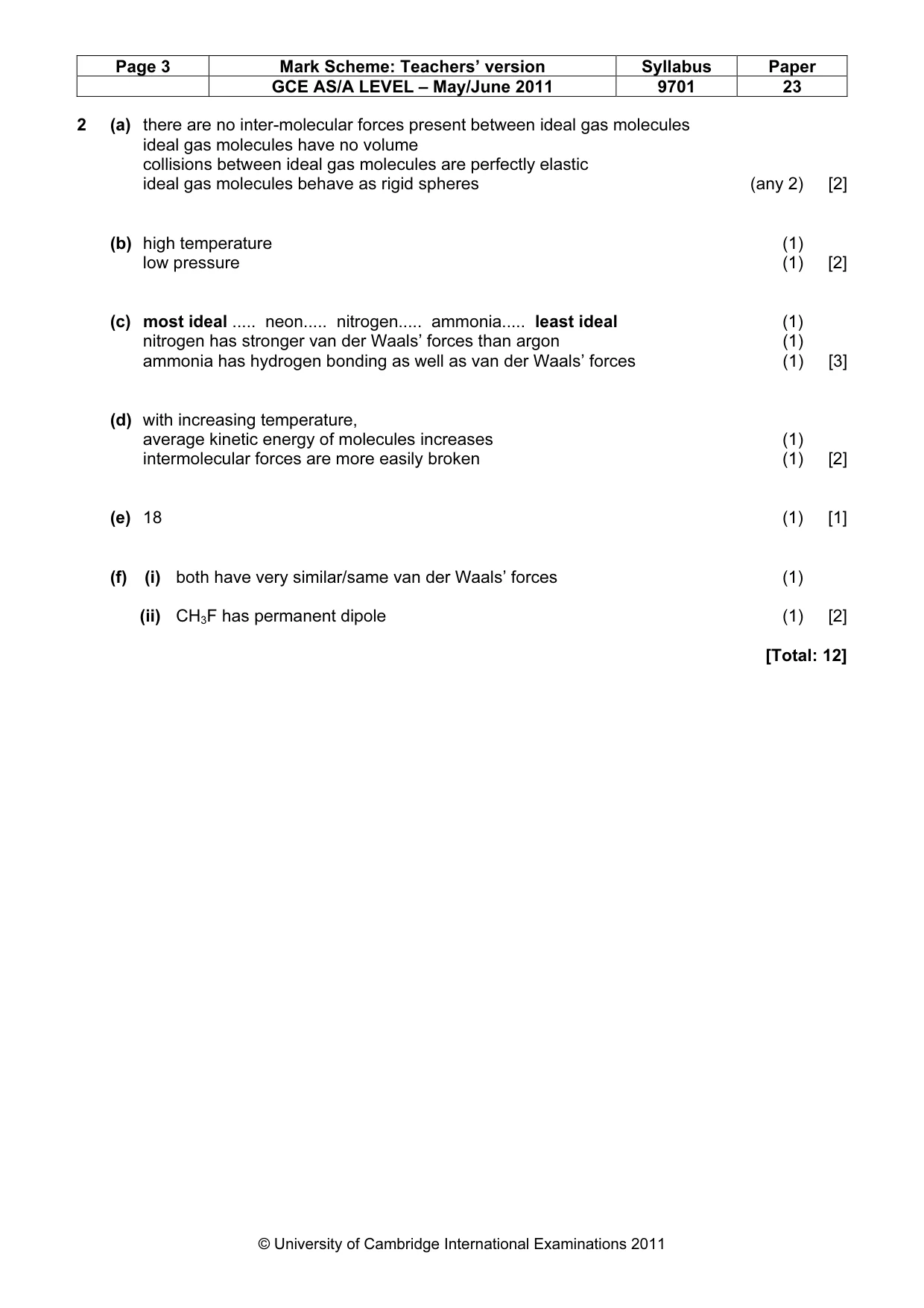 Mark scheme, page 3 of 7